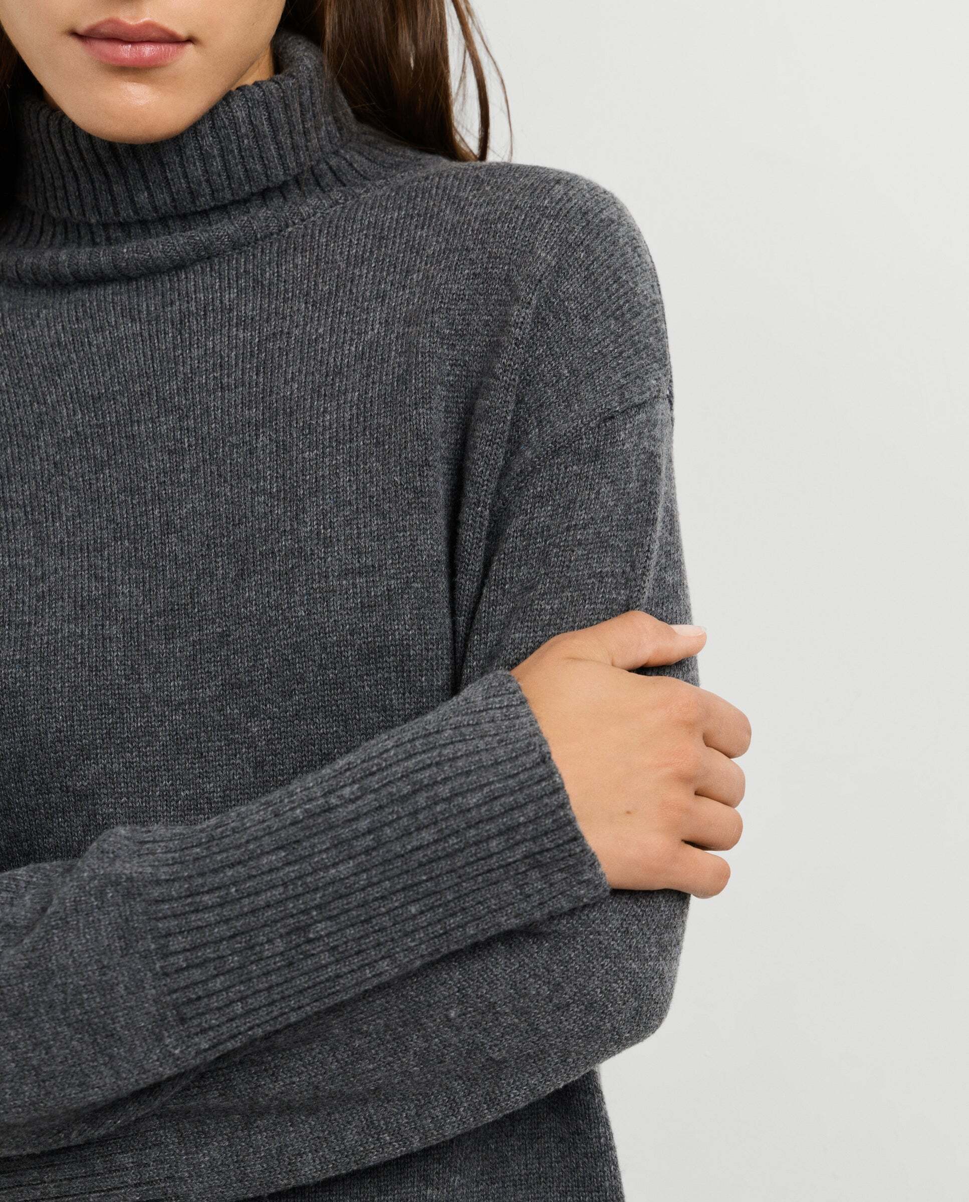Vestido de mujer corto de punto - Pepe Jeans - Gris Gris-4