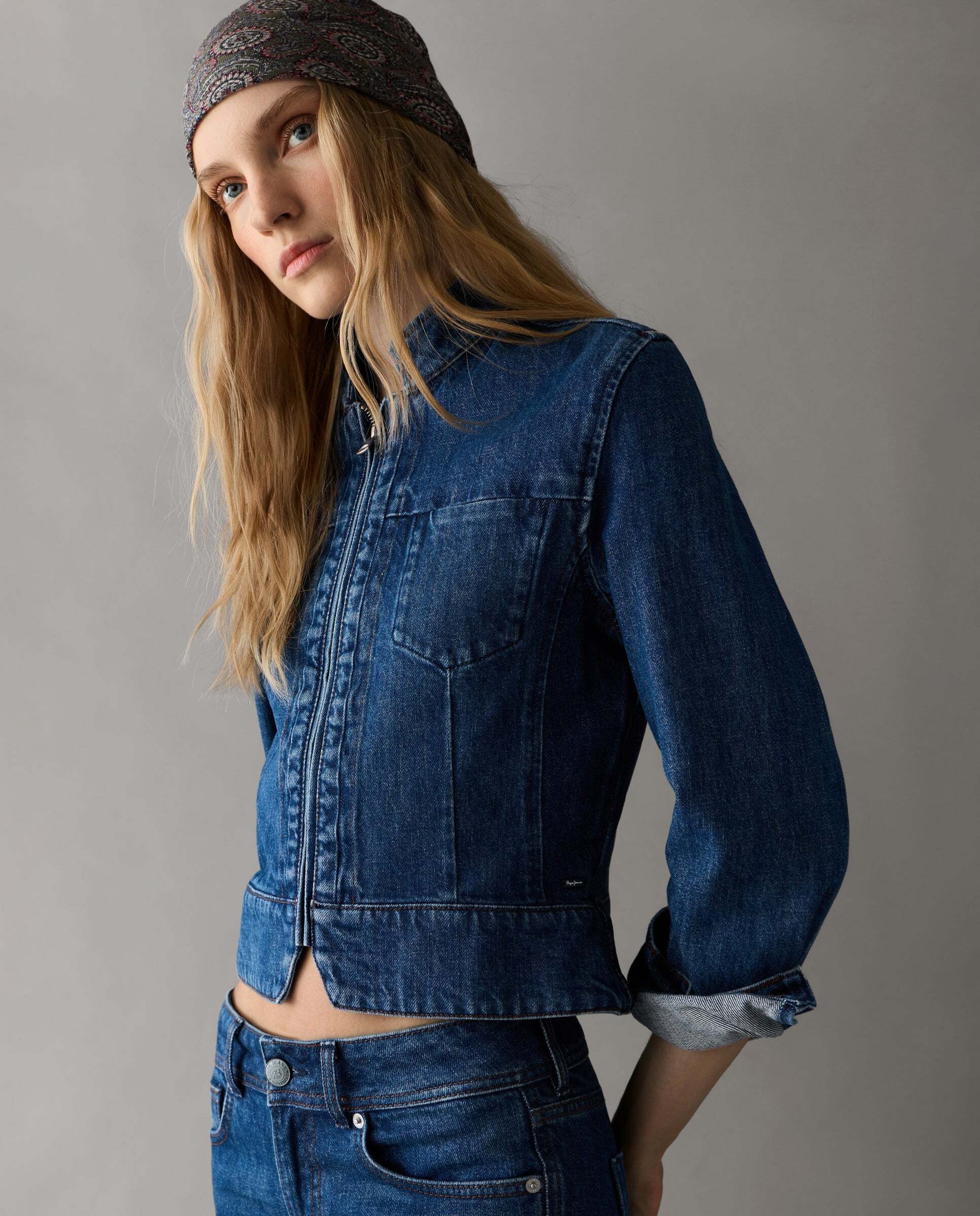 Cazadora de mujer denim fit relaxed - Pepe Jeans - Azul denim Azul denim-1