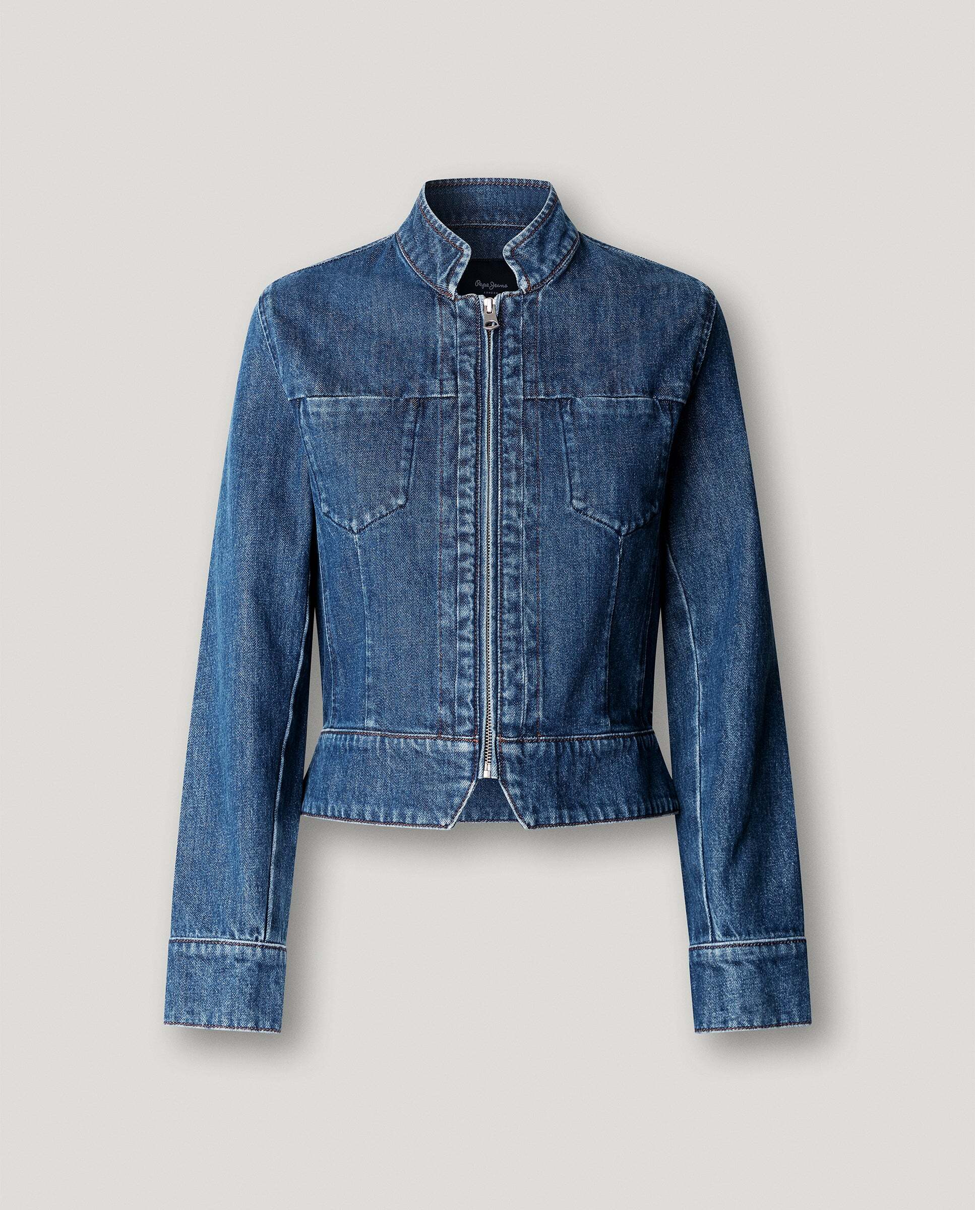 Cazadora de mujer denim fit relaxed - Pepe Jeans - Azul denim Azul denim-6