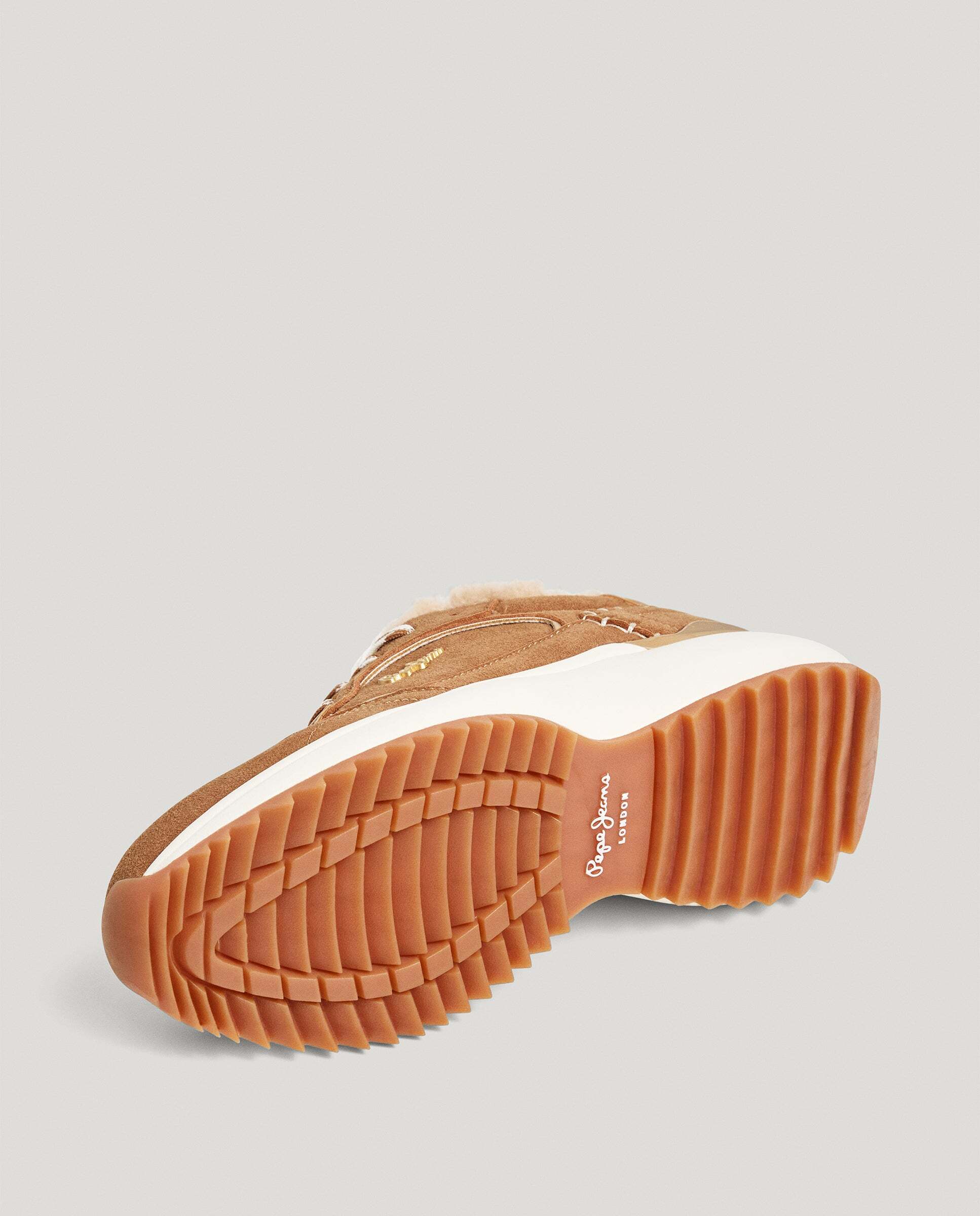 Kimi - Pepe Jeans - zapatillas de ante con detalles borreguito - Marrón Marrón-6