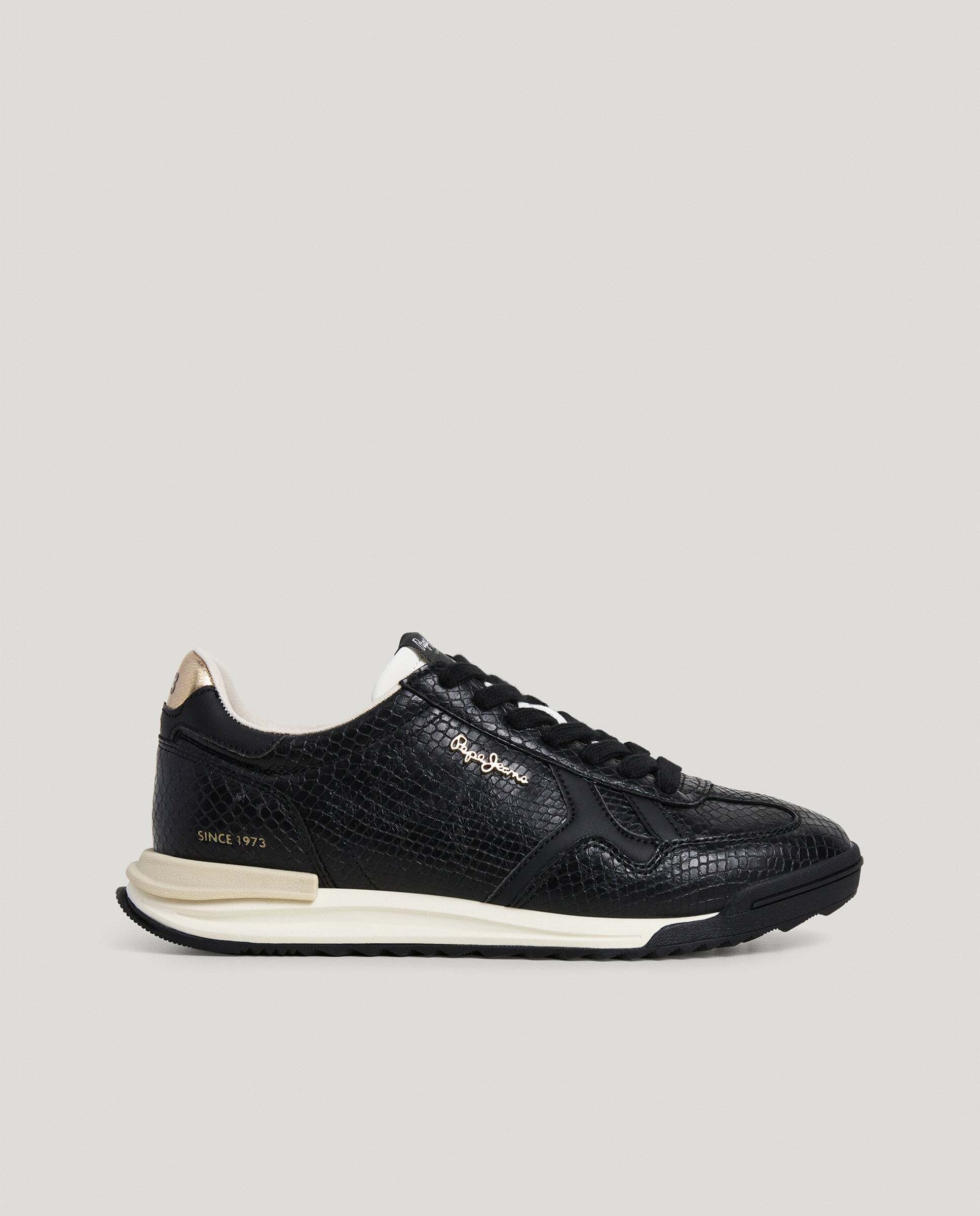 Marvin - Pepe Jeans - zapatillas retro animal print - Negro Negro-1