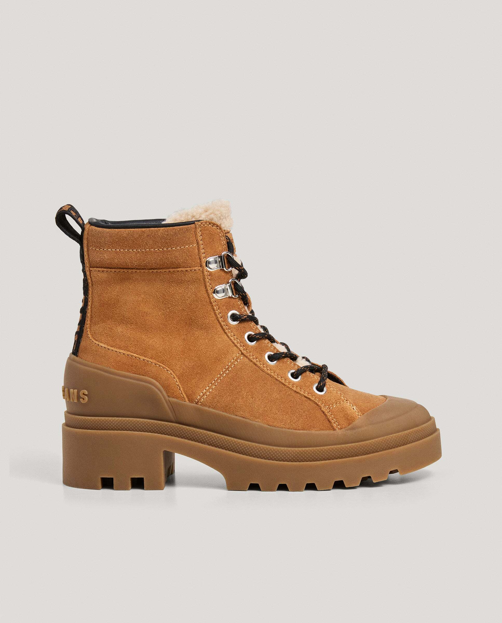 Botines con suela track de mujer de ante cierre cordones - Pepe Jeans - Marrón Marrón-1
