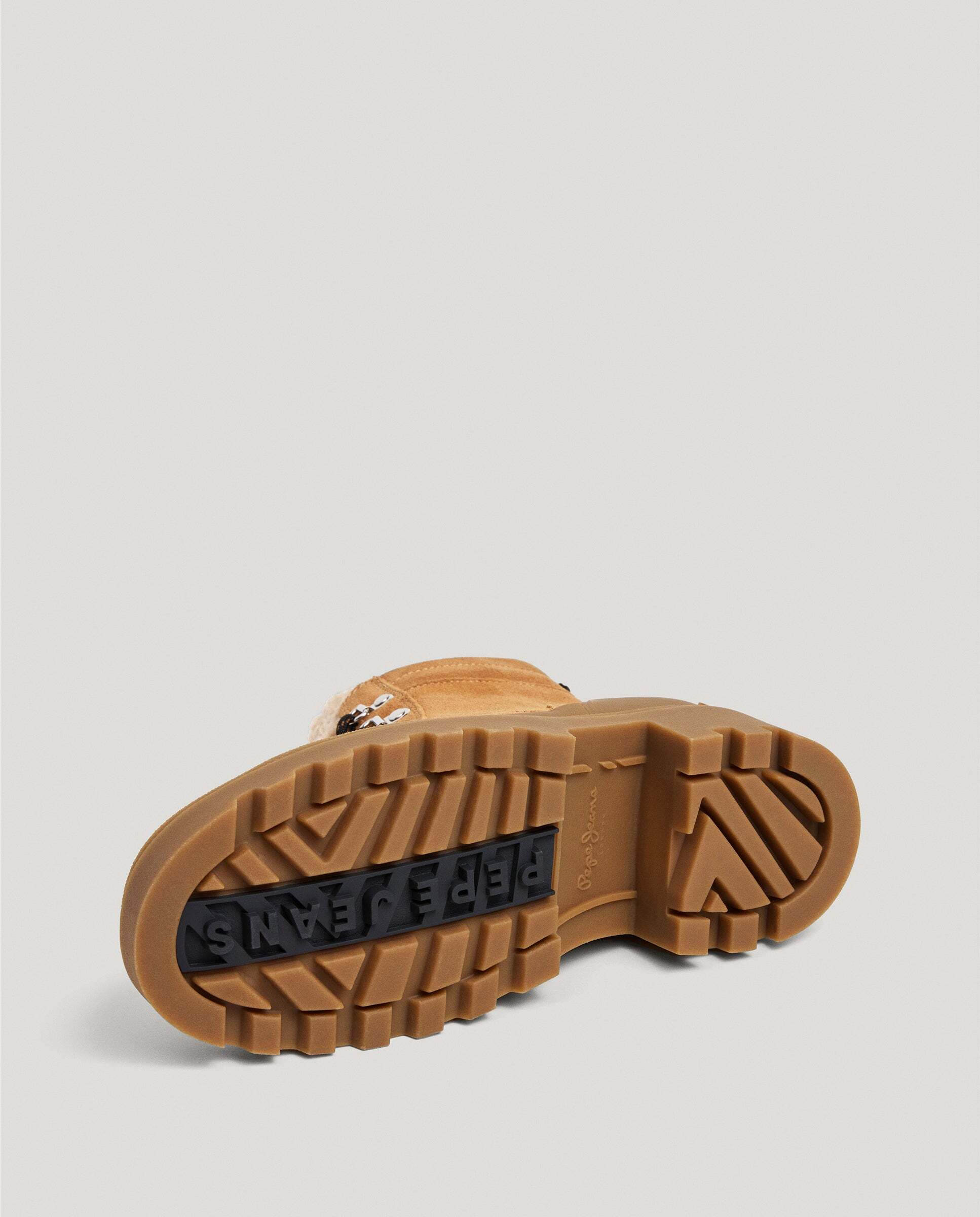 Botines con suela track de mujer de ante cierre cordones - Pepe Jeans - Marrón Marrón-6