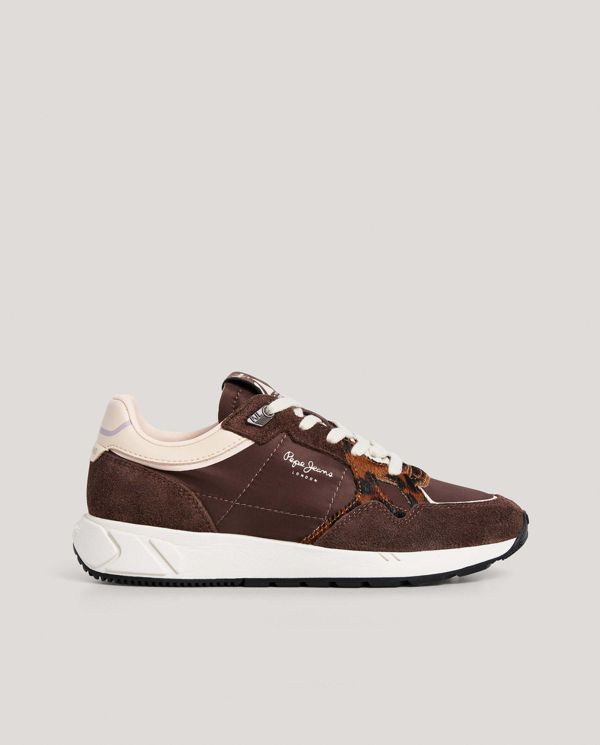 Marlon - Pepe Jeans - zapatillas con detalles animal print - Marrón oscuro Marrón oscuro-1
