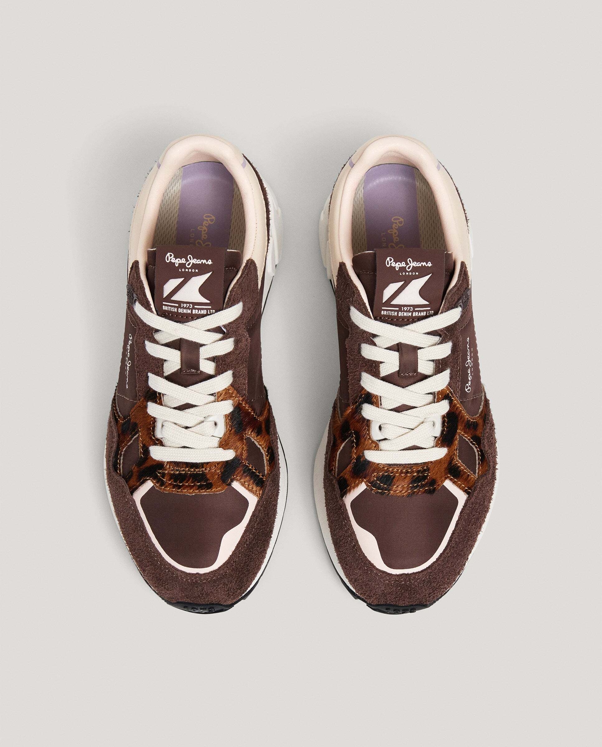 Marlon - Pepe Jeans - zapatillas con detalles animal print - Marrón oscuro Marrón oscuro-3