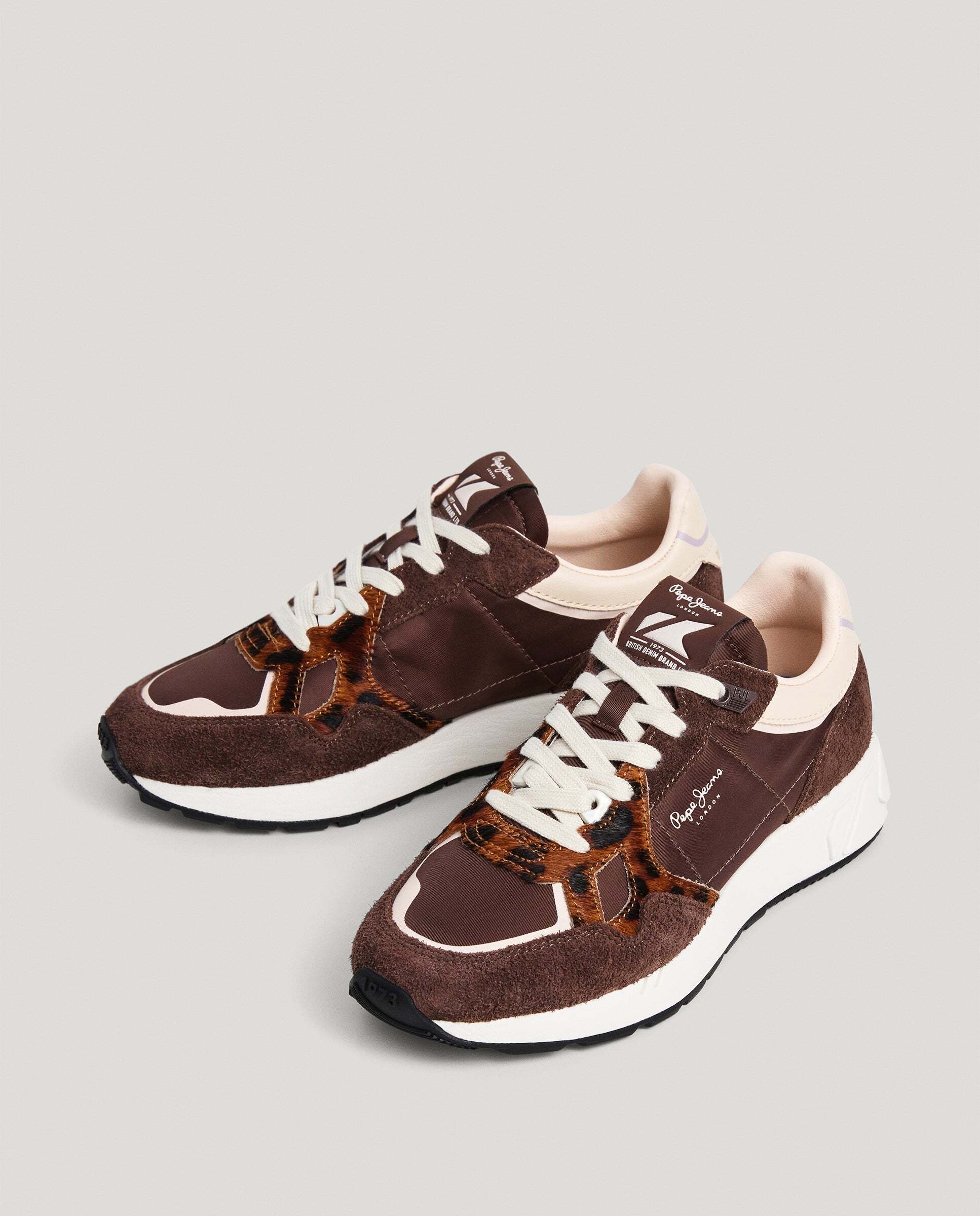 Marlon - Pepe Jeans - zapatillas con detalles animal print - Marrón oscuro Marrón oscuro-2