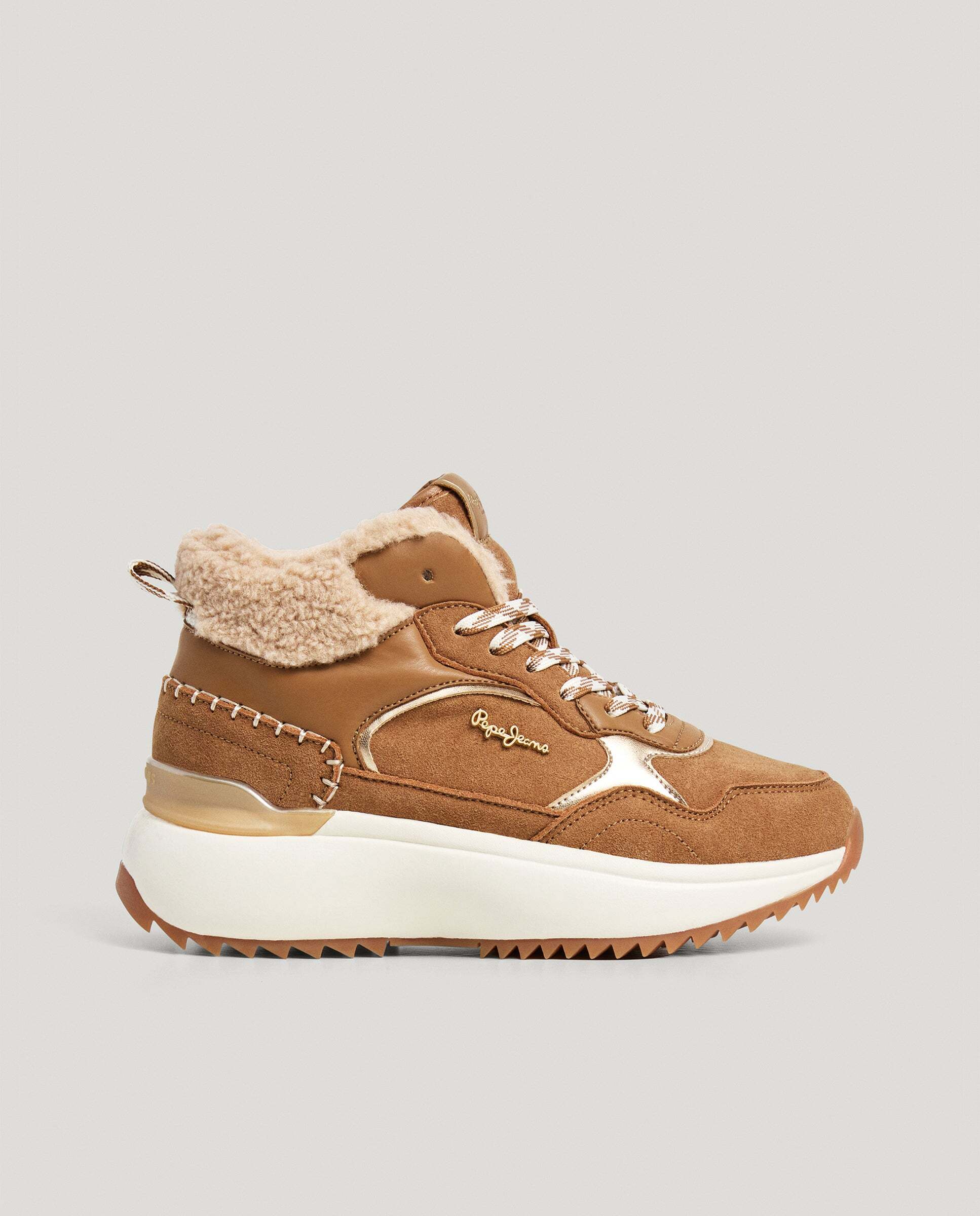 Kimi - Pepe Jeans - zapatillas tipo botín con detalles ante - Marrón Marrón-1