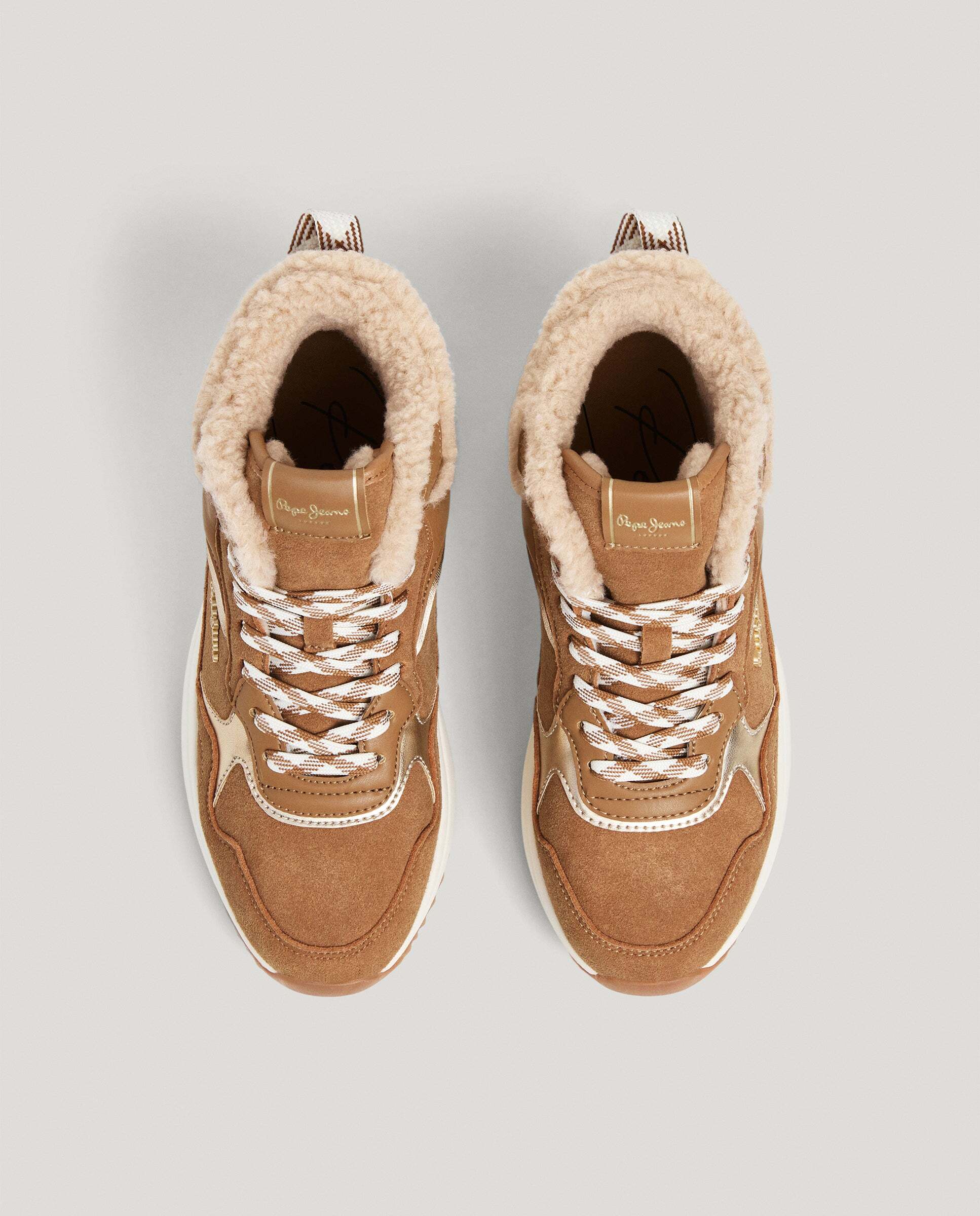 Kimi - Pepe Jeans - zapatillas tipo botín con detalles ante - Marrón Marrón-3