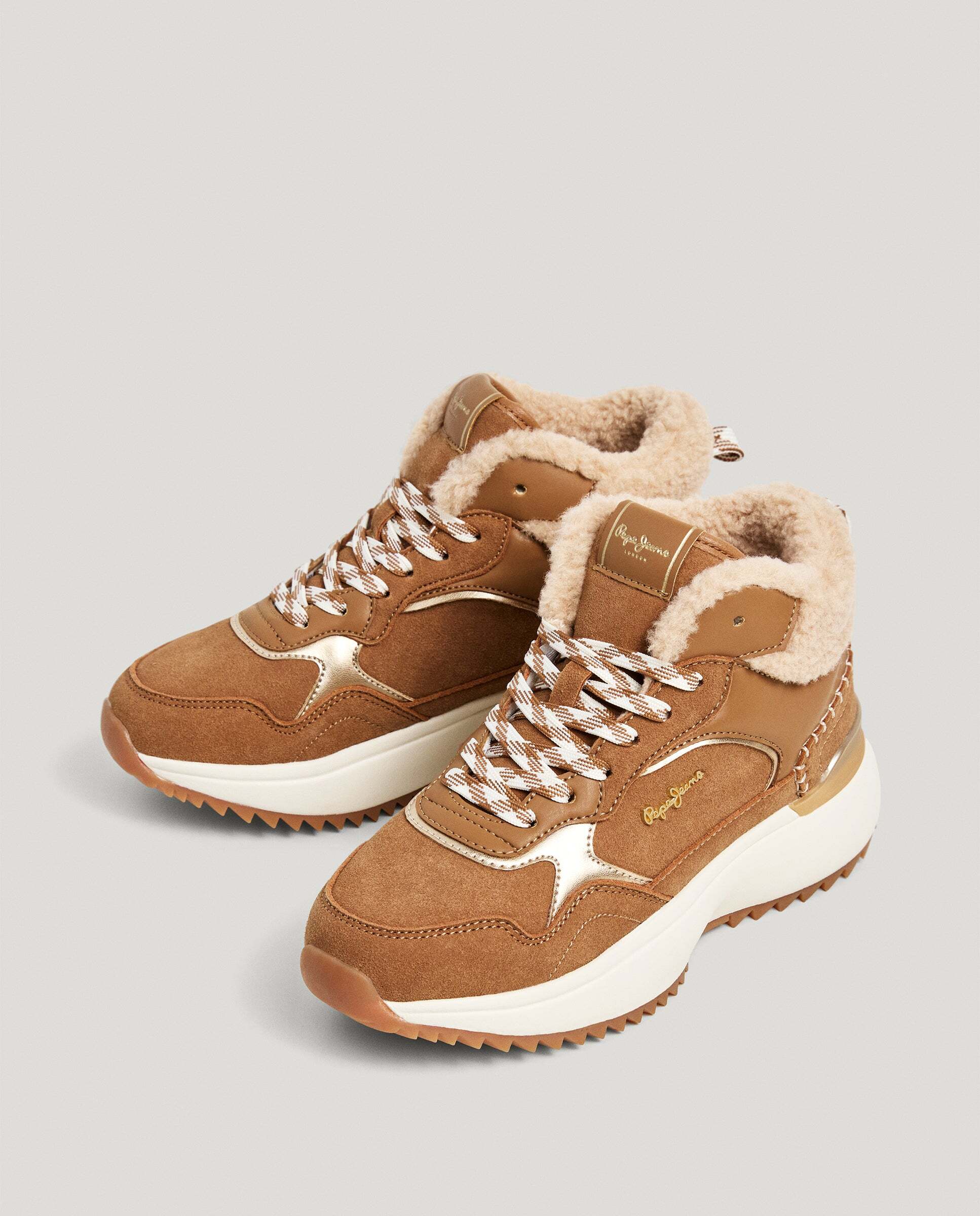 Kimi - Pepe Jeans - zapatillas tipo botín con detalles ante - Marrón Marrón-2