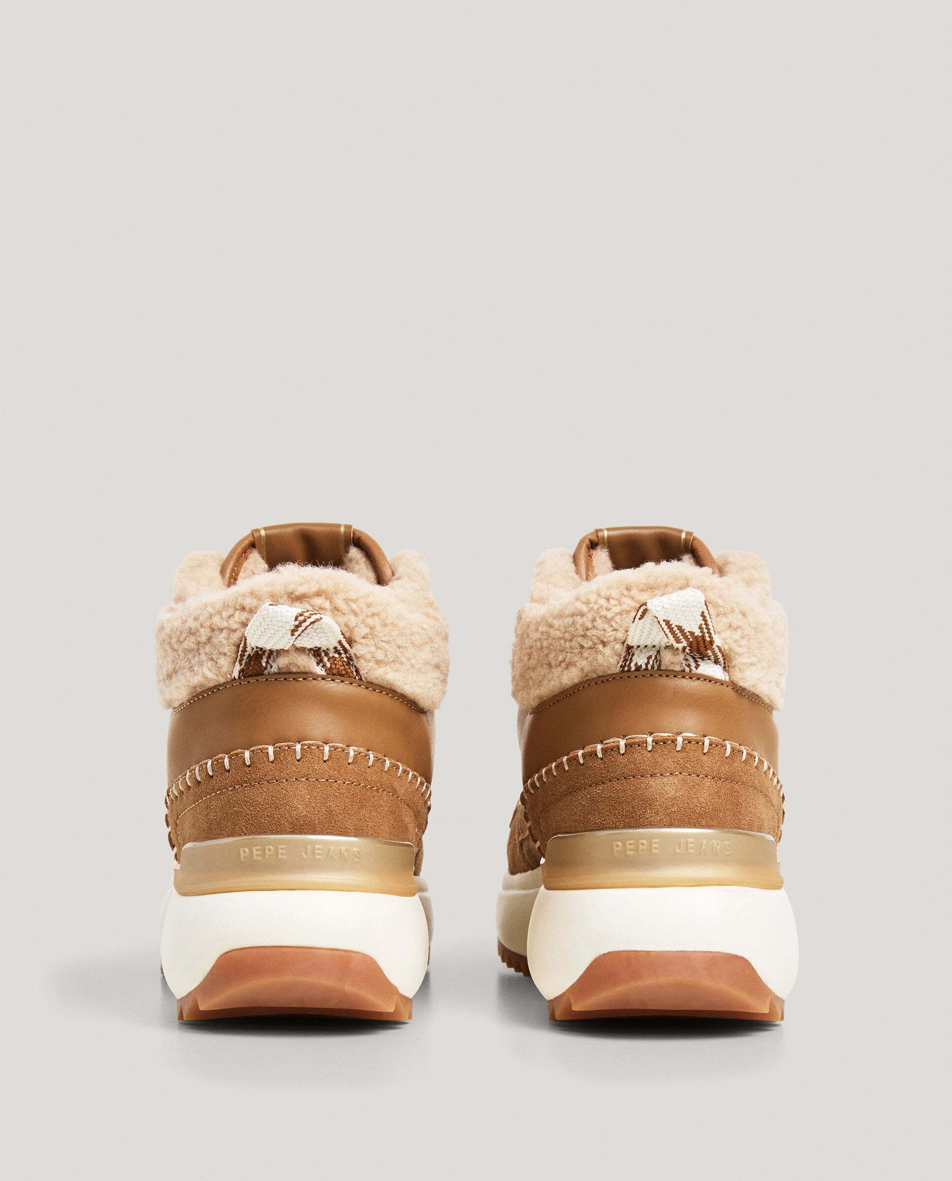 Kimi - Pepe Jeans - zapatillas tipo botín con detalles ante - Marrón Marrón-4