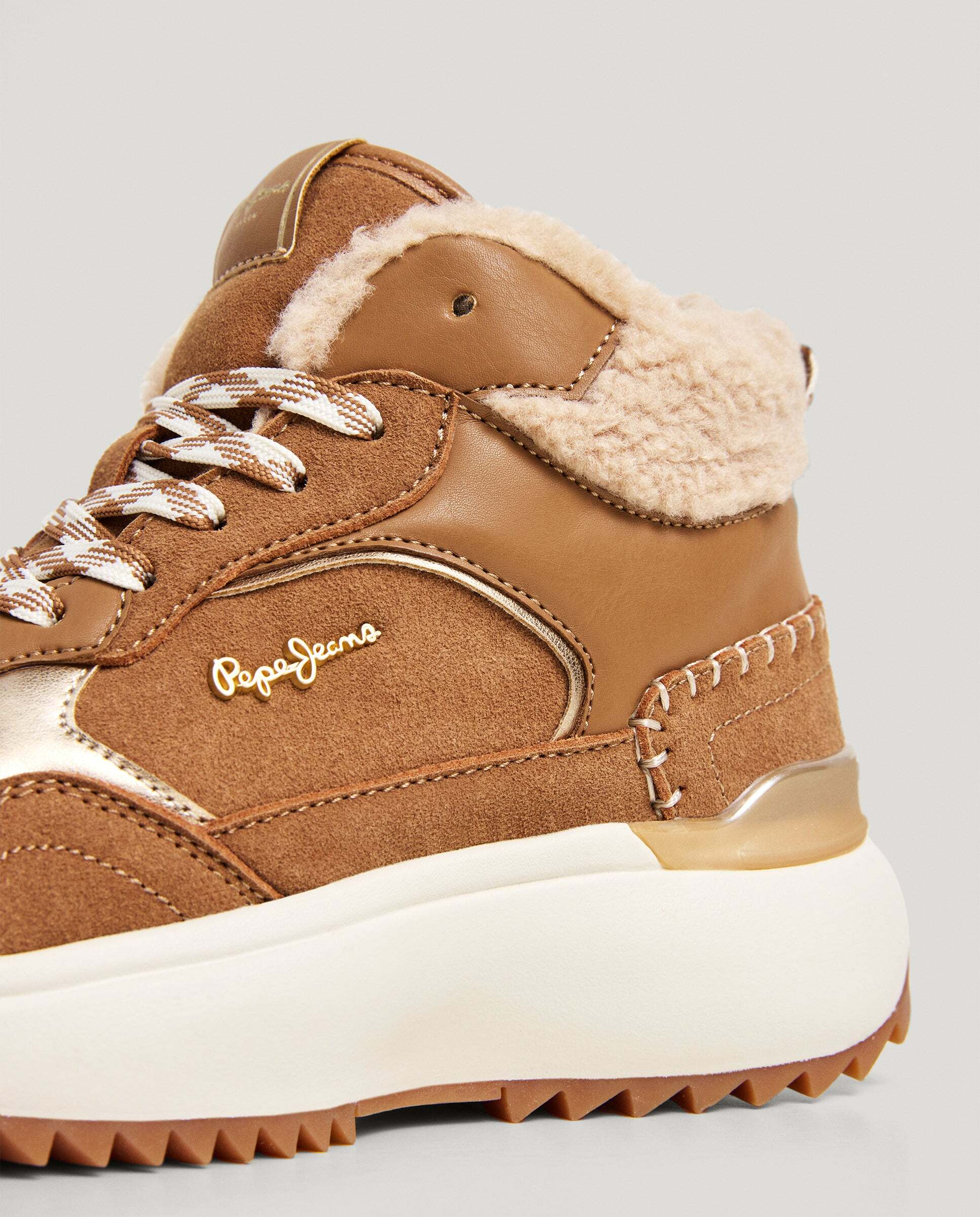 Kimi - Pepe Jeans - zapatillas tipo botín con detalles ante - Marrón Marrón-5