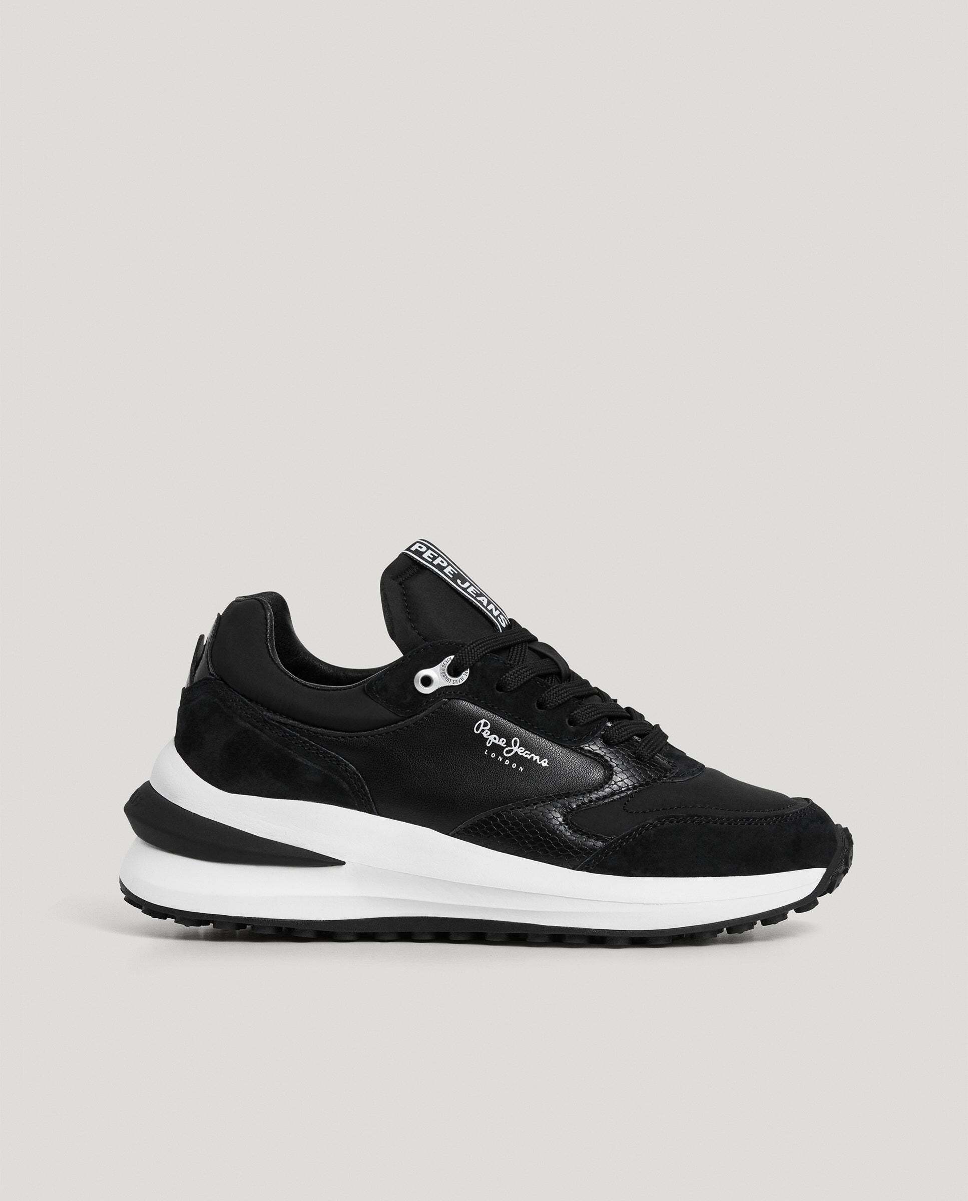Winslow - Pepe Jeans - zapatillas combinadas con piel - Negro Negro-1