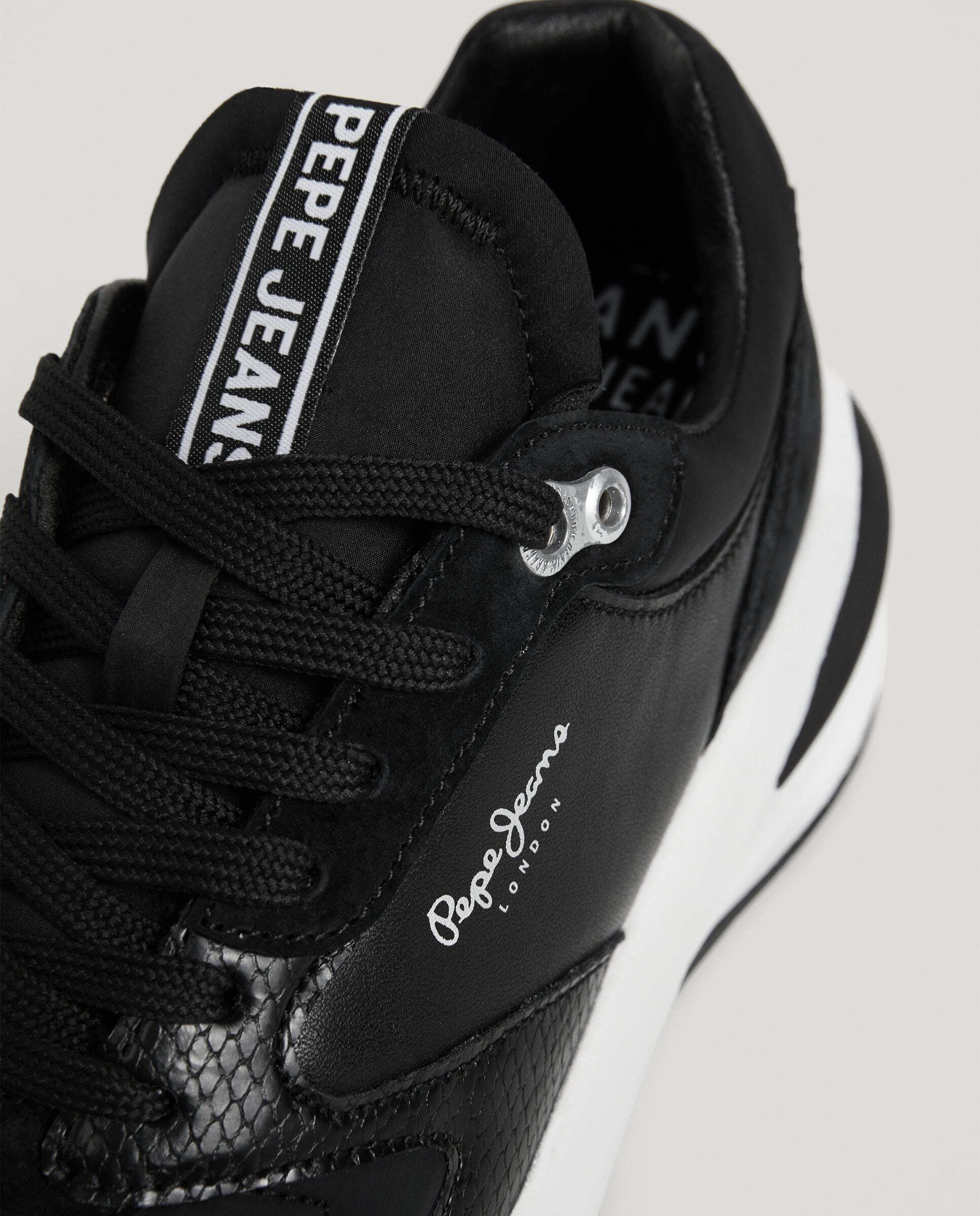Winslow - Pepe Jeans - zapatillas combinadas con piel - Negro Negro-5