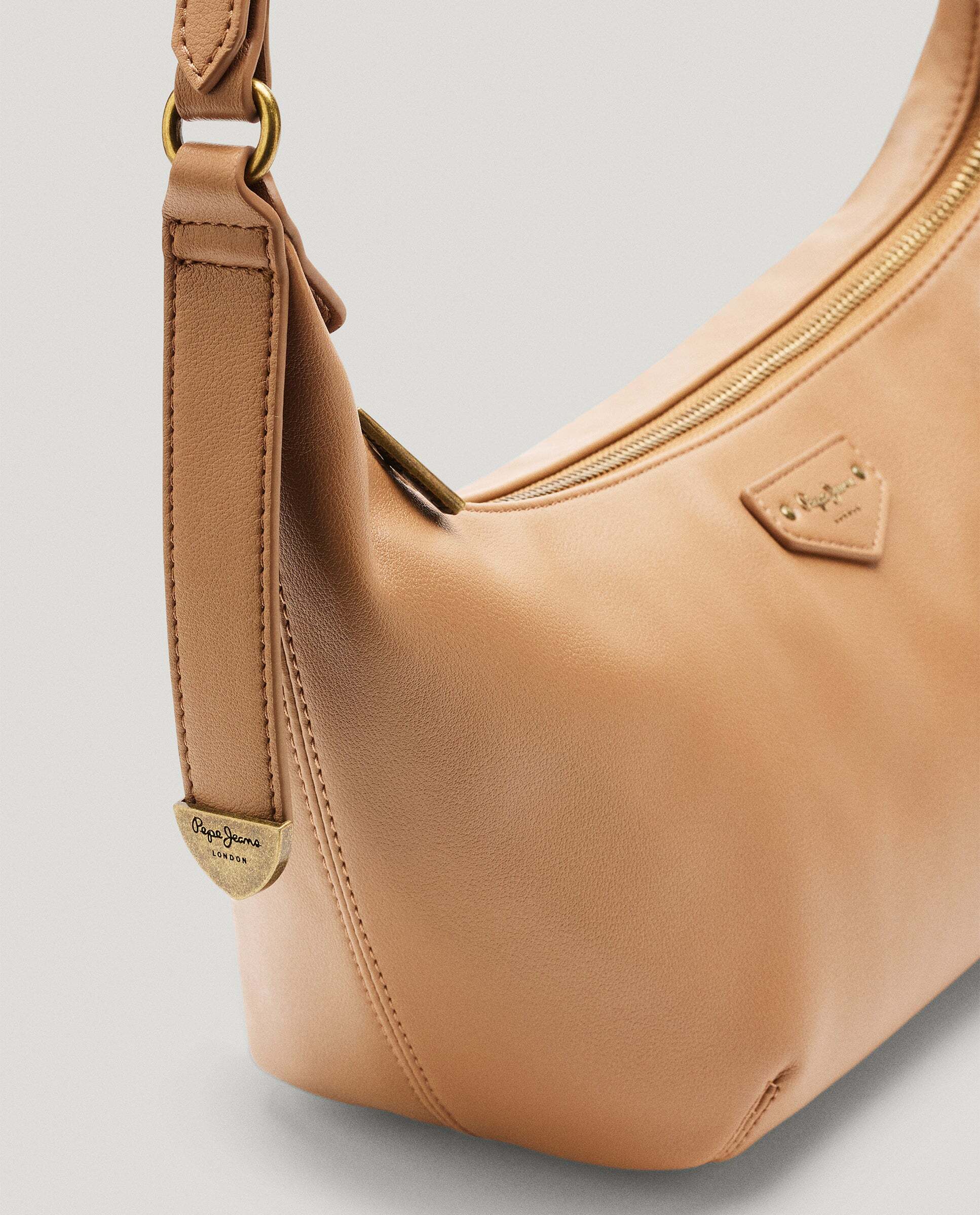 Bolso de mujer media luna efecto piel - Pepe Jeans - Caramelo Caramelo-4