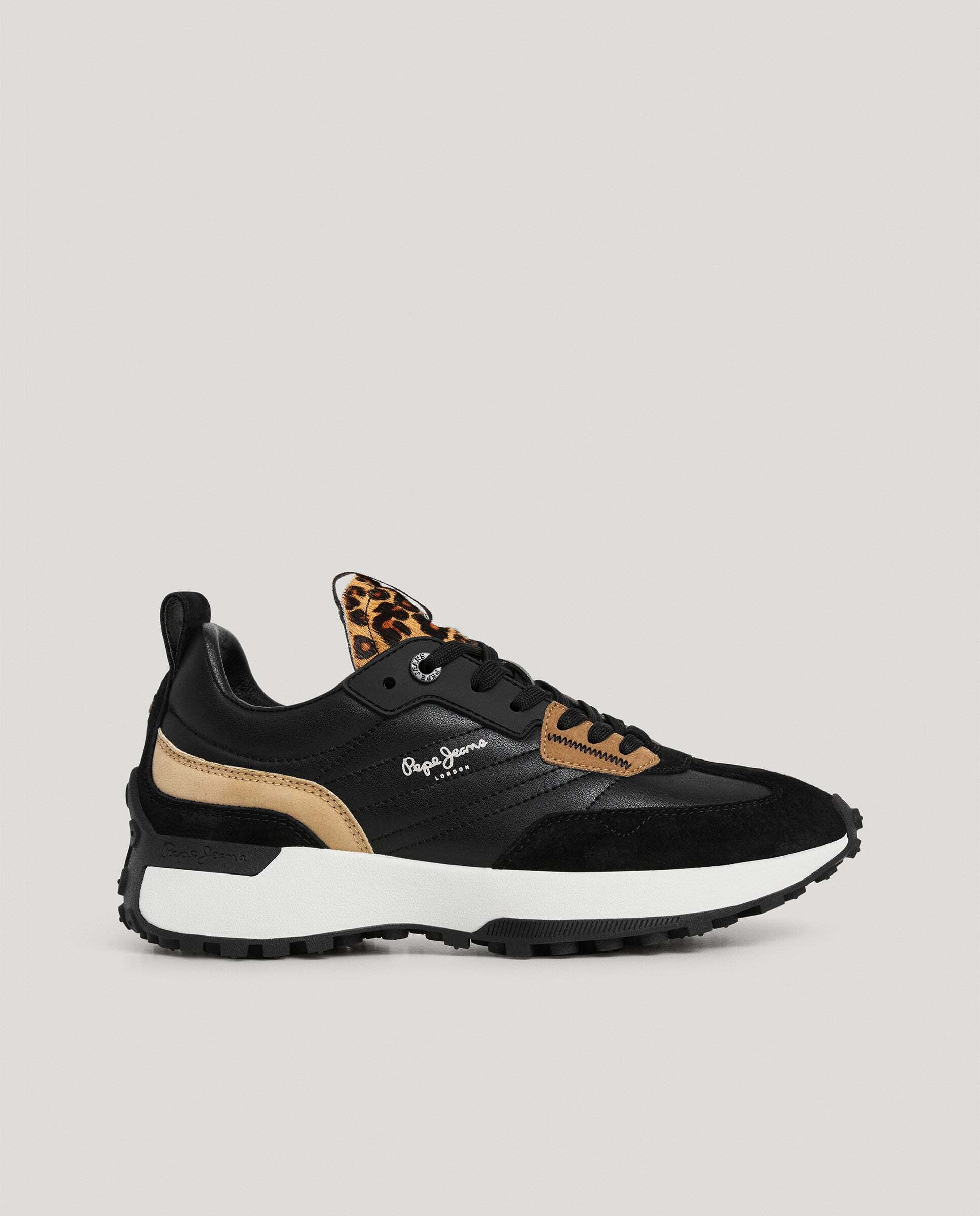 Lucky - Pepe Jeans - zapatillas con detalles en ante con piel - Negro Negro-1