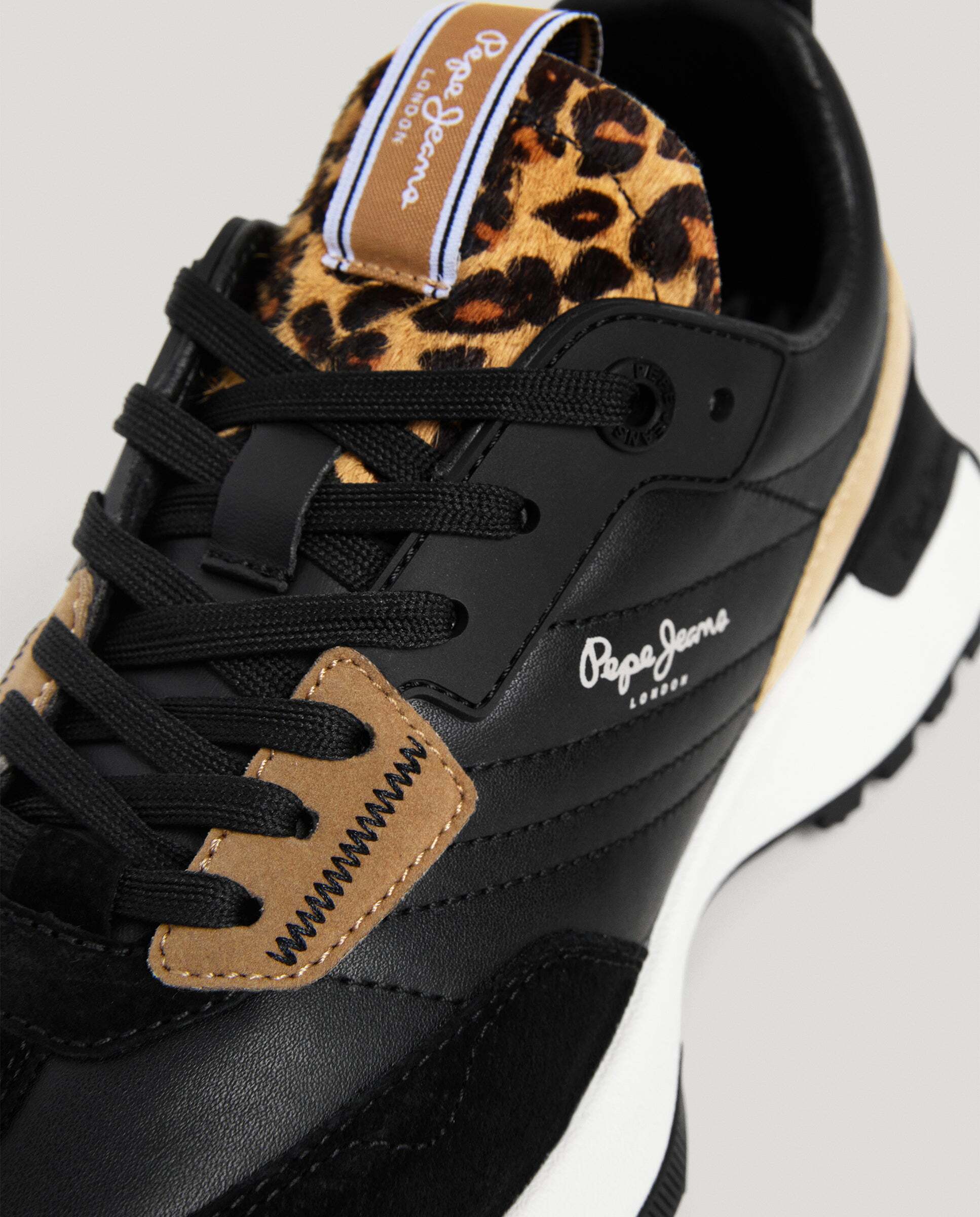 Lucky - Pepe Jeans - zapatillas con detalles en ante con piel - Negro Negro-5