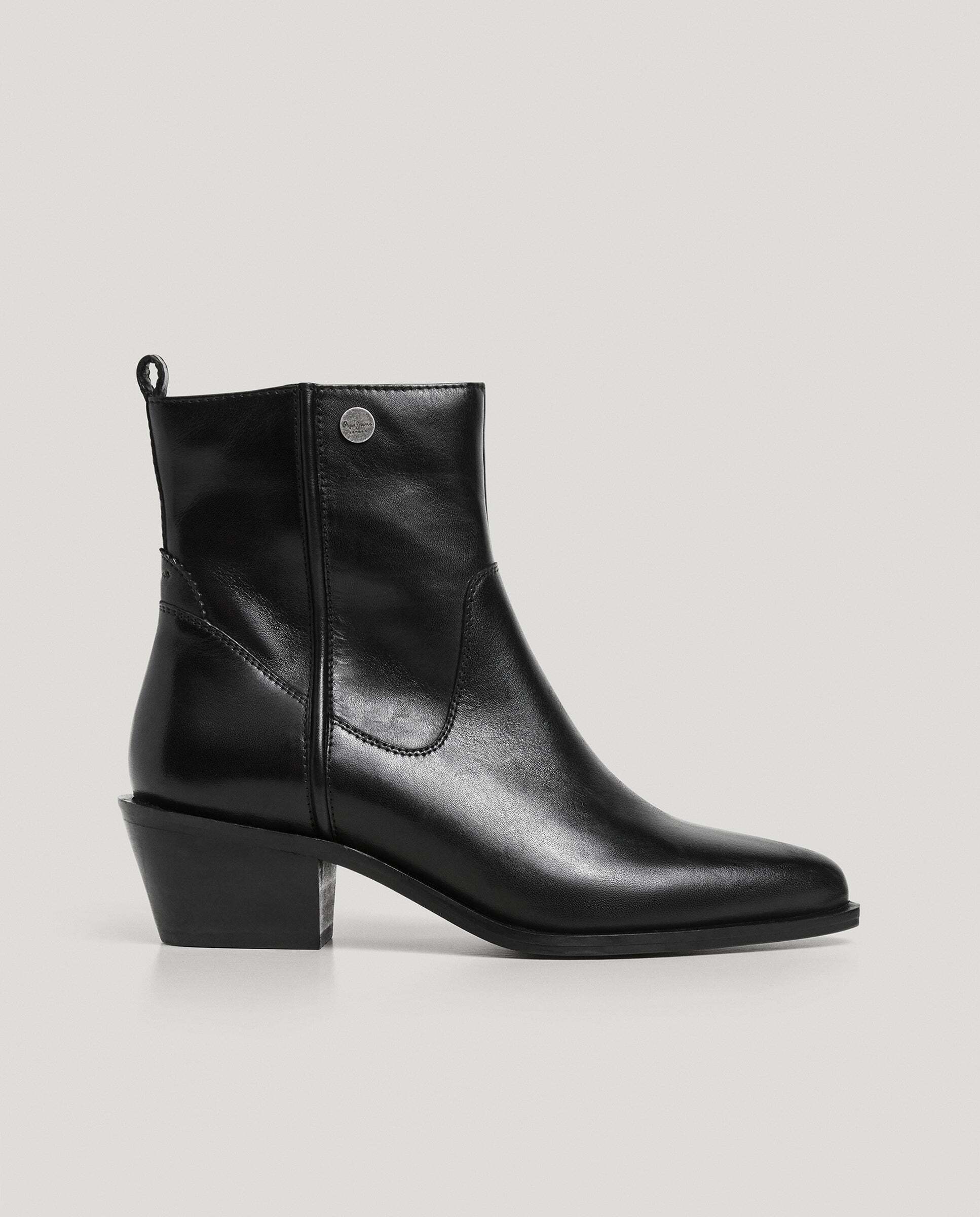 Imagen 0 de Botines de mujer 100% piel Negro