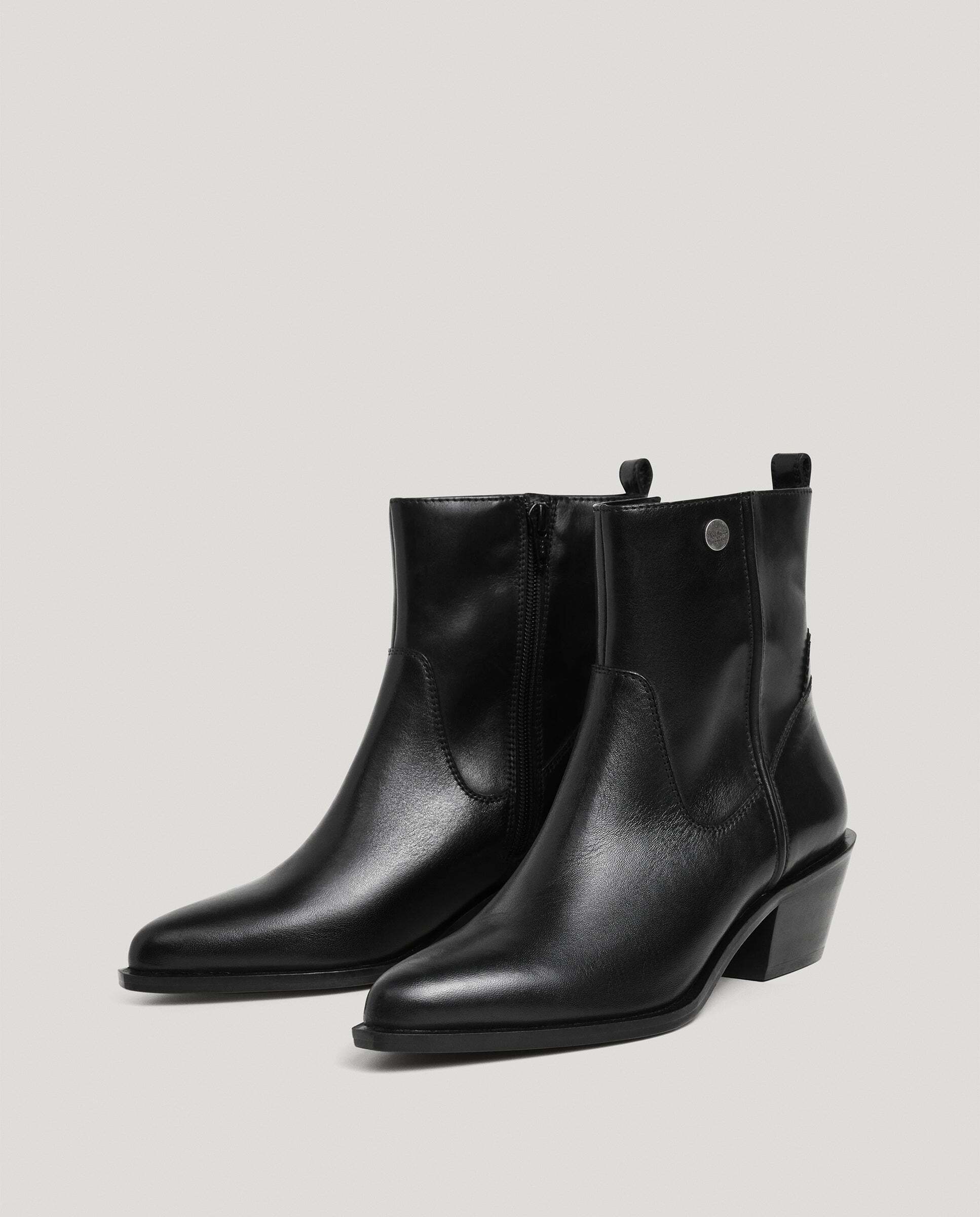 Botines de mujer 100% piel - Pepe Jeans - Negro Negro-2