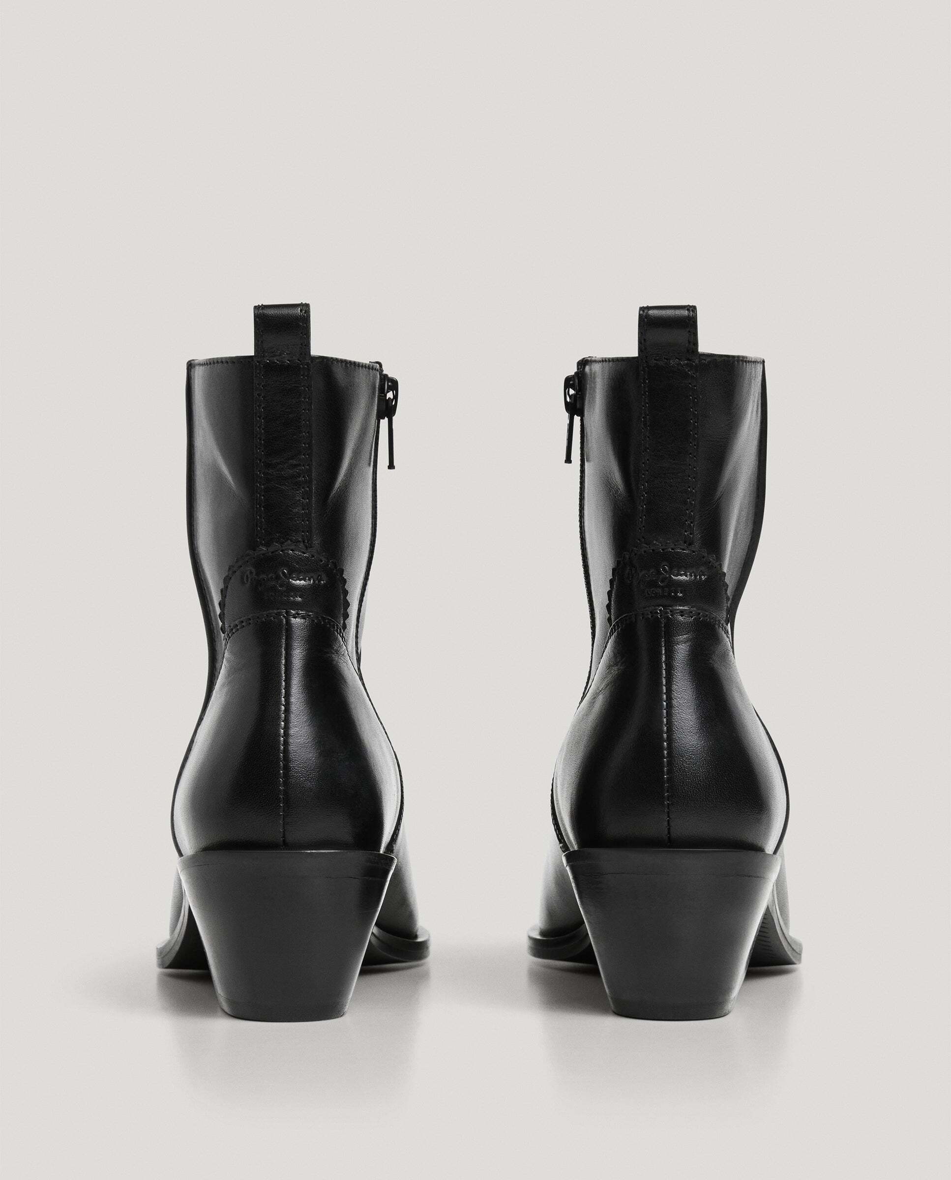Botines de mujer 100% piel - Pepe Jeans - Negro Negro-4