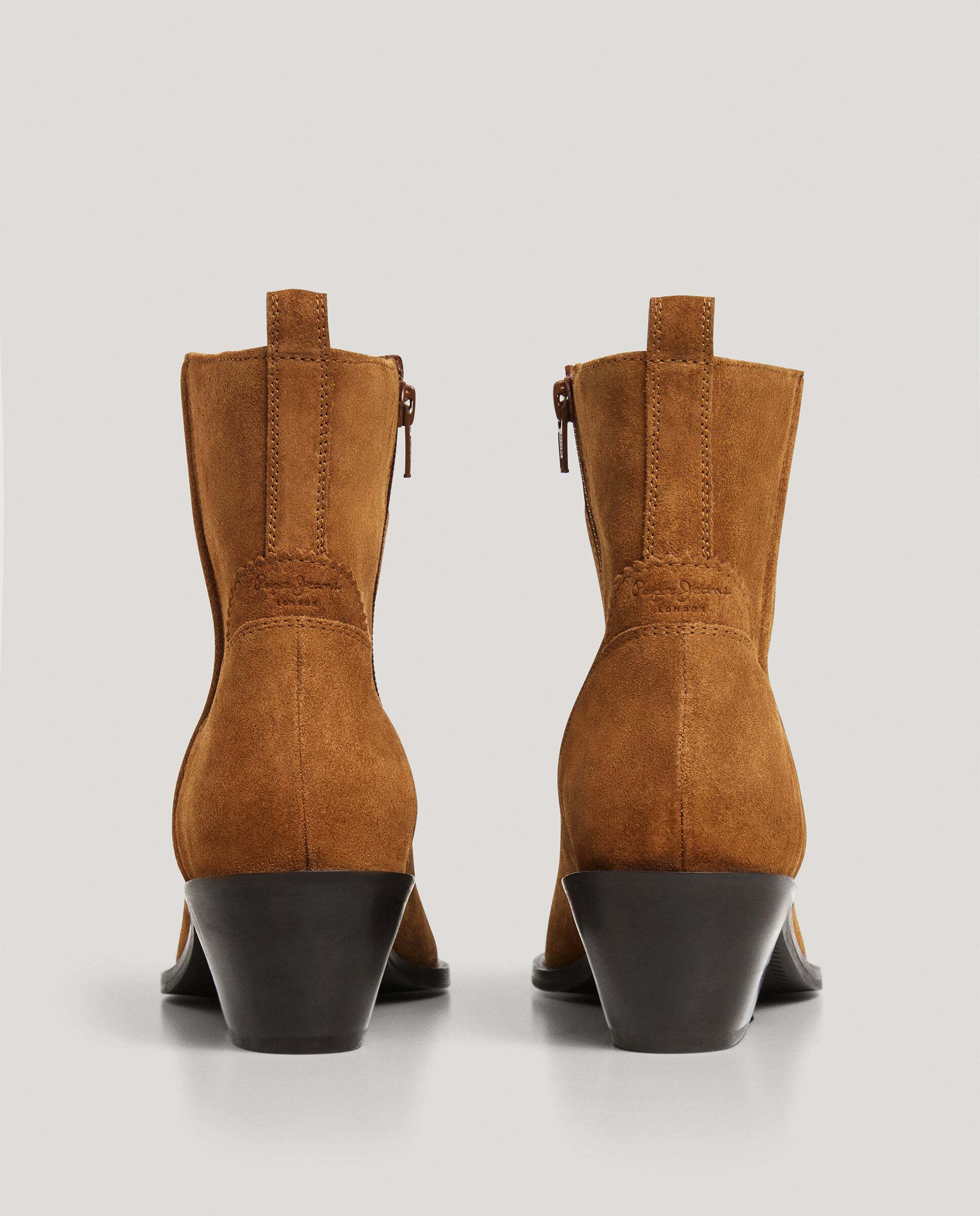 Botines de mujer de ante - Pepe Jeans - Marrón Marrón-4
