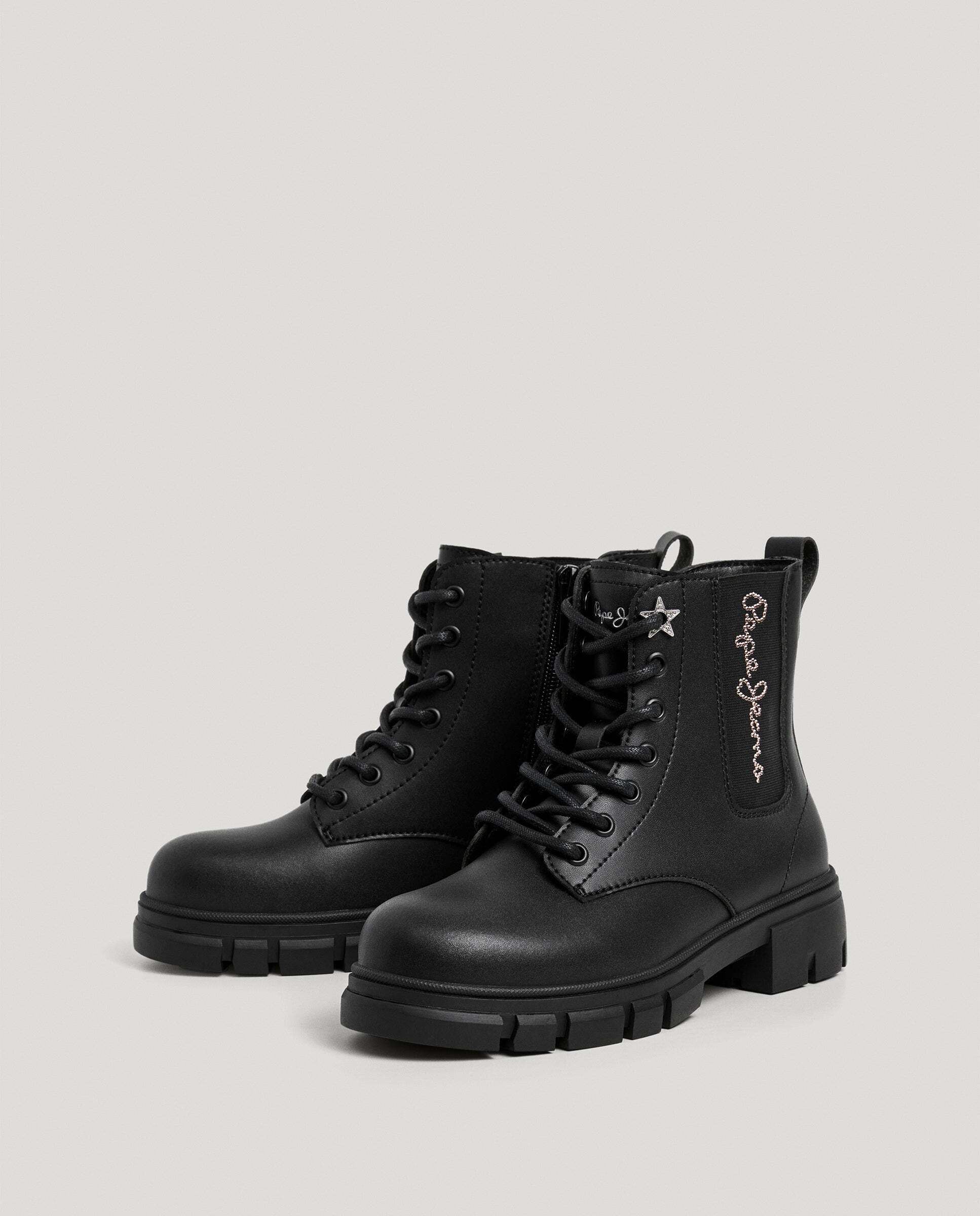 Botas de niña con logo strass - Pepe Jeans - Negro Negro-3