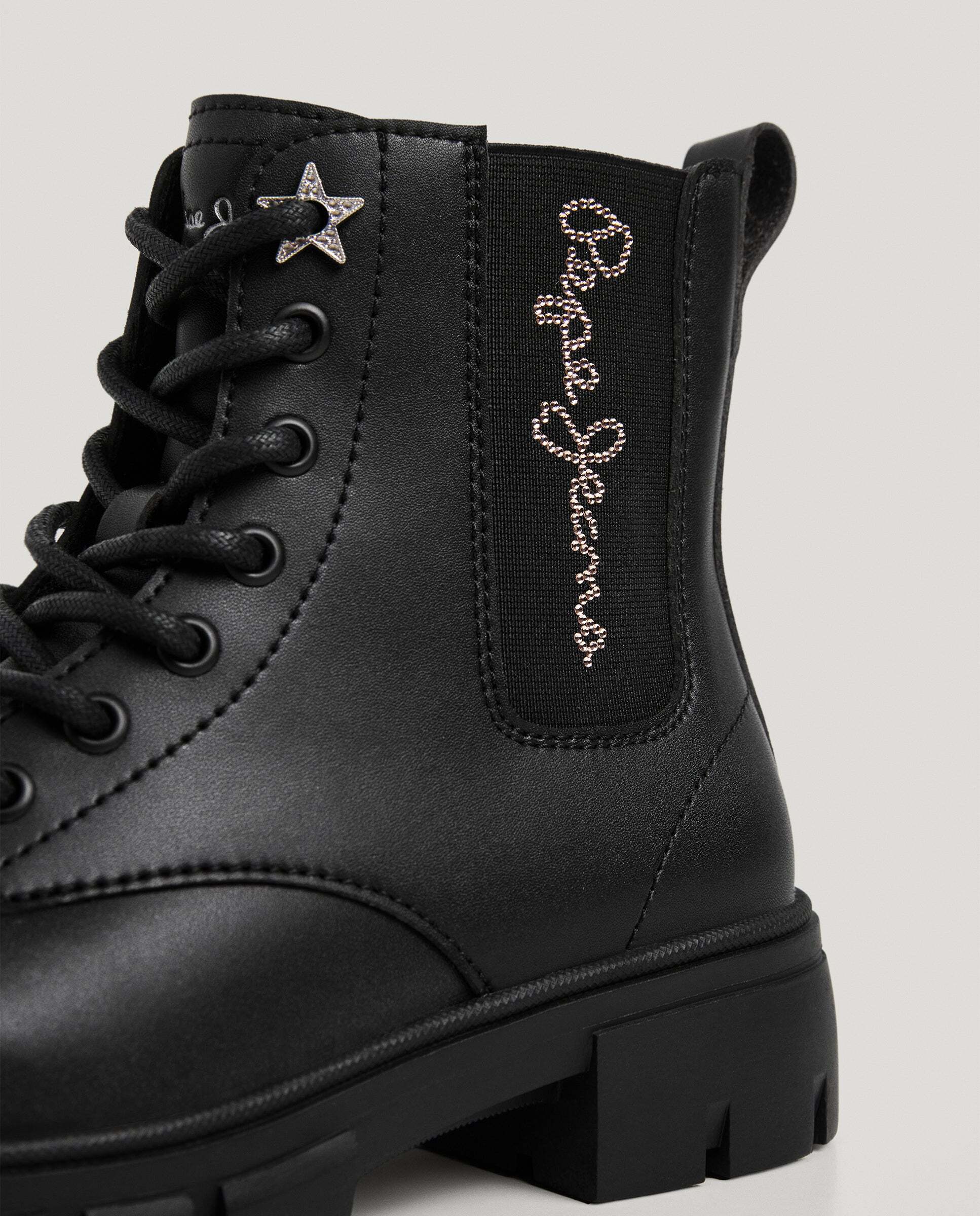 Botas de niña con logo strass - Pepe Jeans - Negro Negro-5