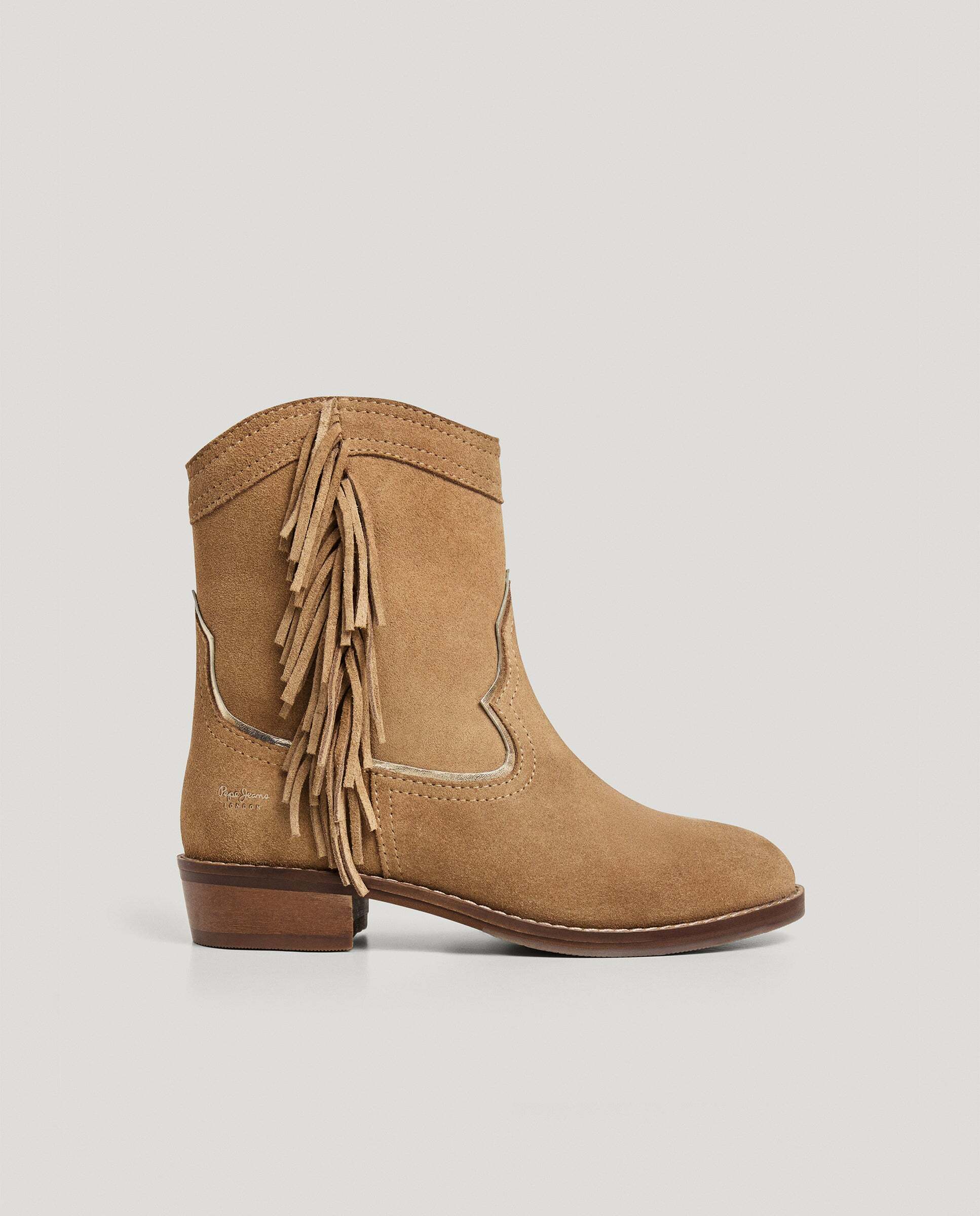 Imagen 0 de Botas de niña cowboy de ante Marrón