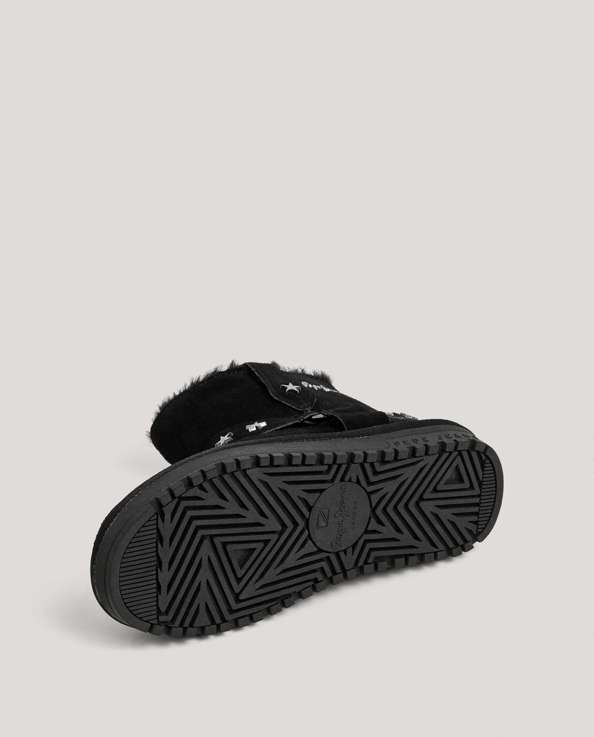 Botines de niña de ante con tachuelas - Pepe Jeans - Negro Negro-6