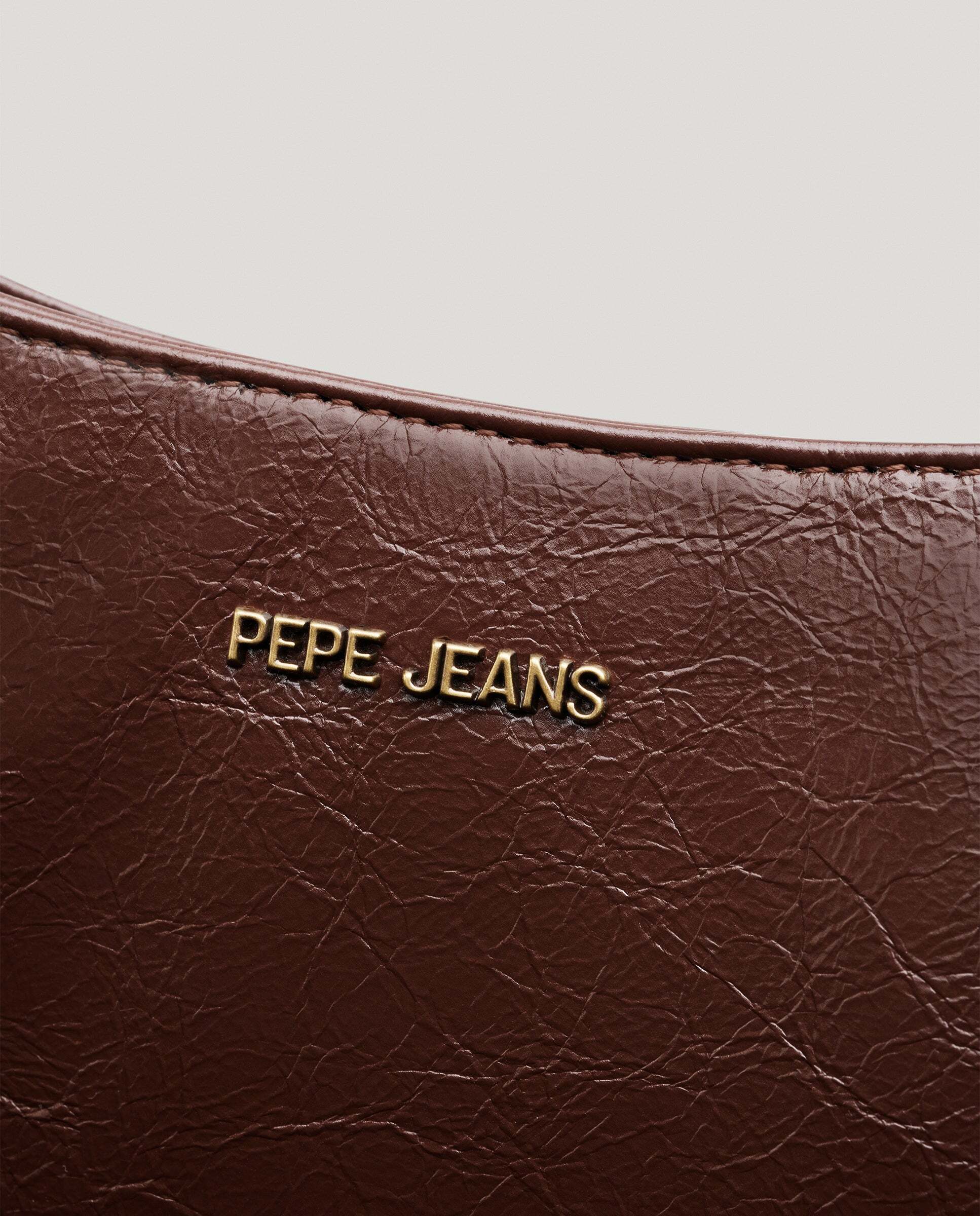 Bolso de mujer hobo efecto piel - Pepe Jeans - Marrón Marrón-5
