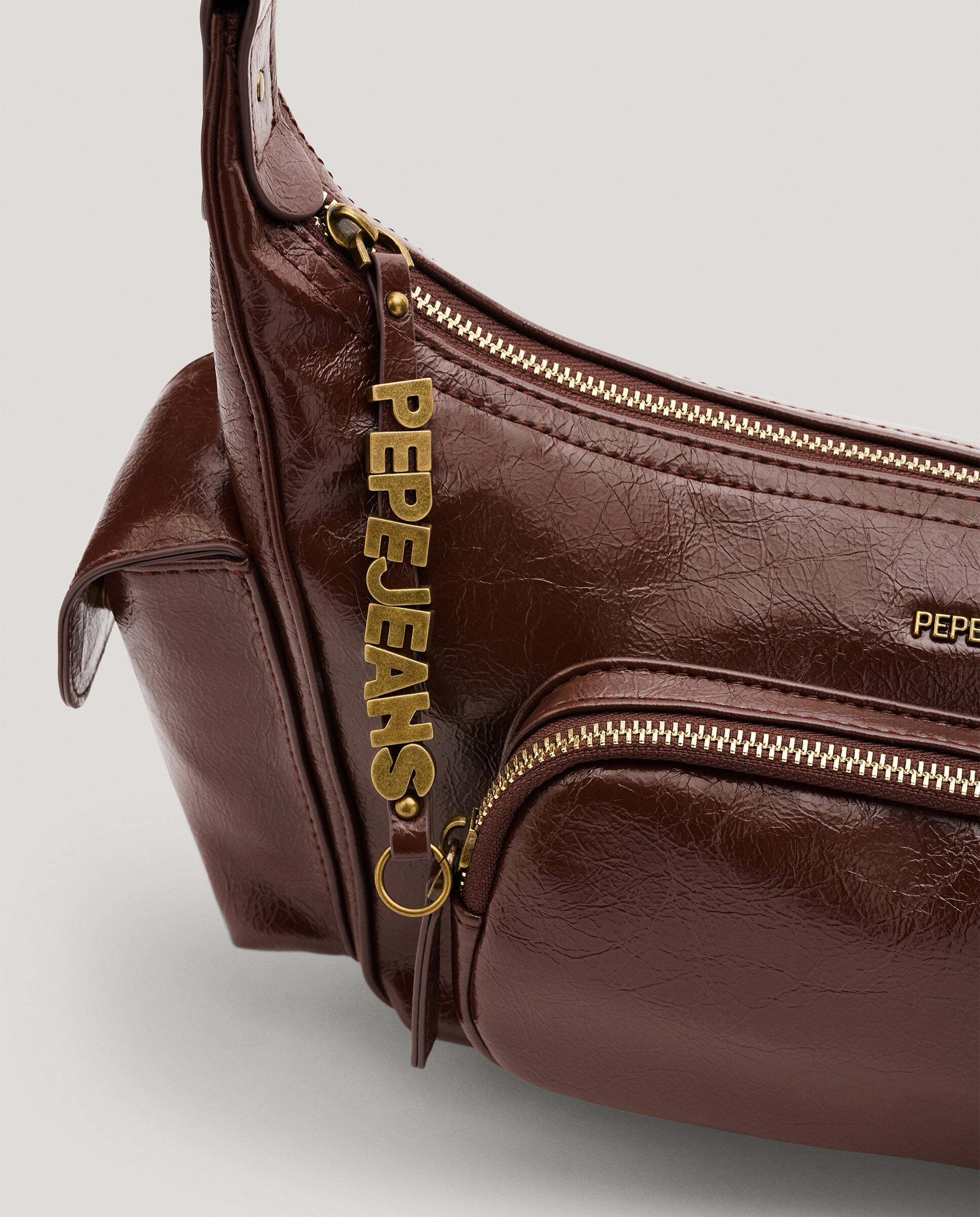Bolso de mujer hobo efecto piel - Pepe Jeans - Marrón Marrón-4