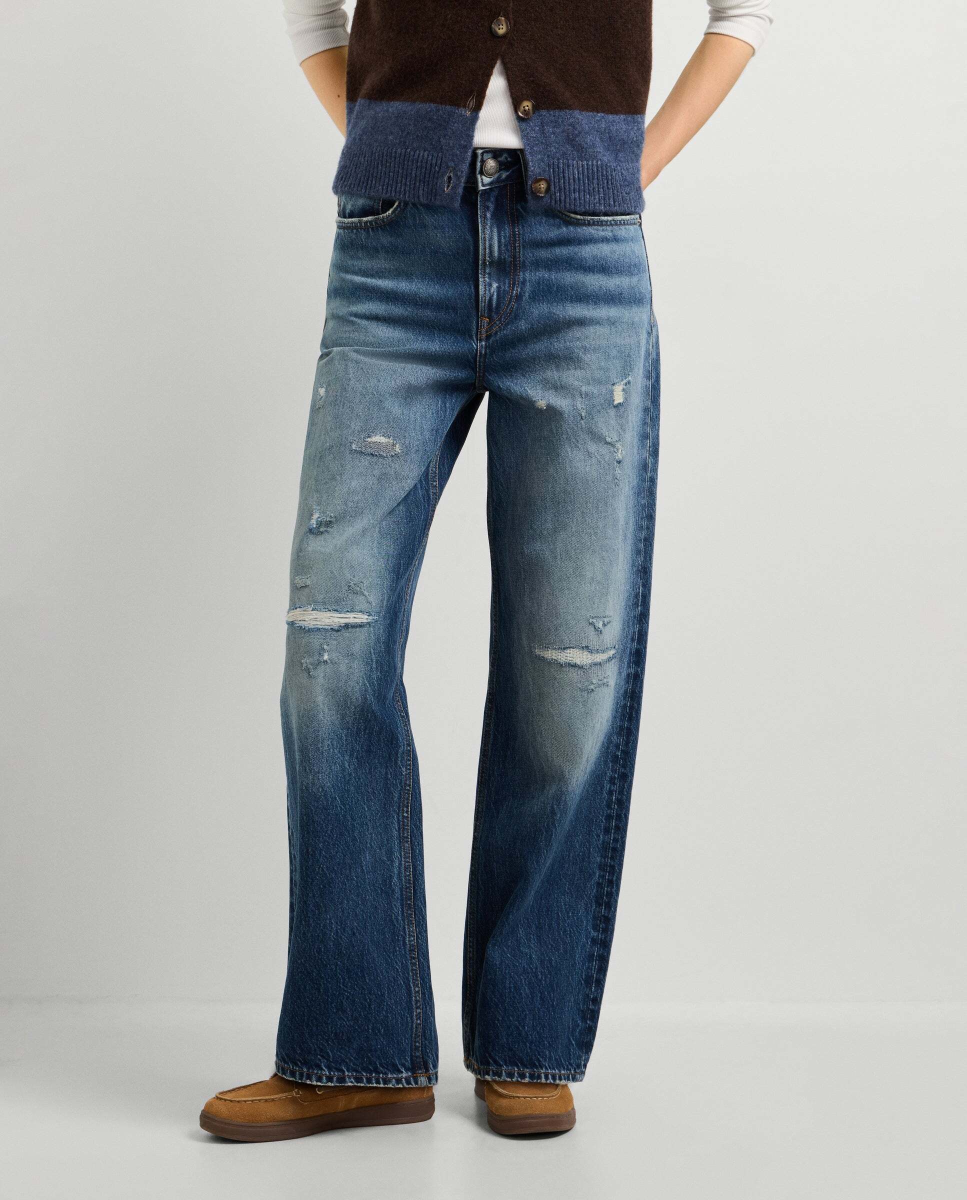 Vaquero de mujer fit recto tiro alto - Pepe Jeans - Azul Azul-1