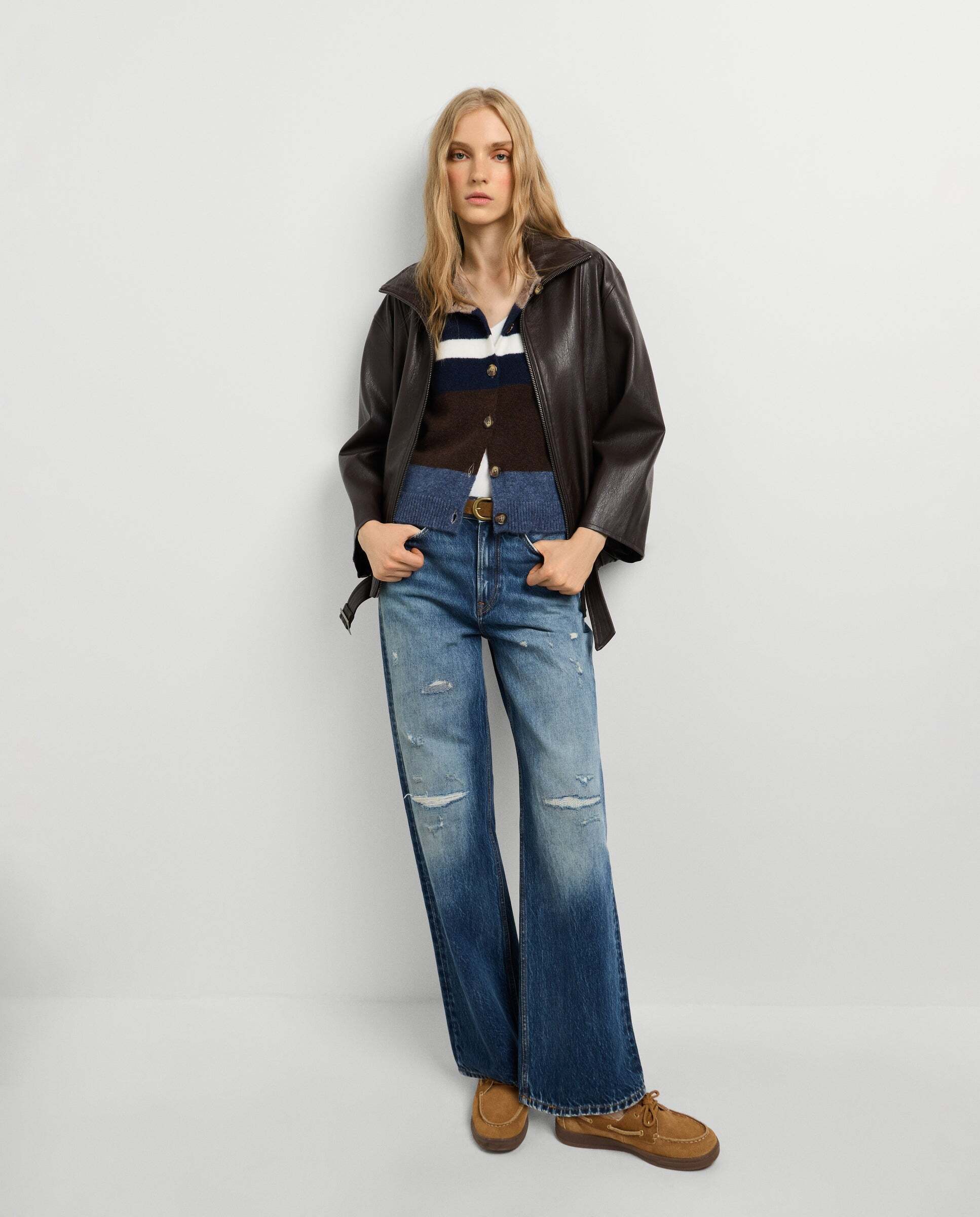 Vaquero de mujer fit recto tiro alto - Pepe Jeans - Azul Azul-2