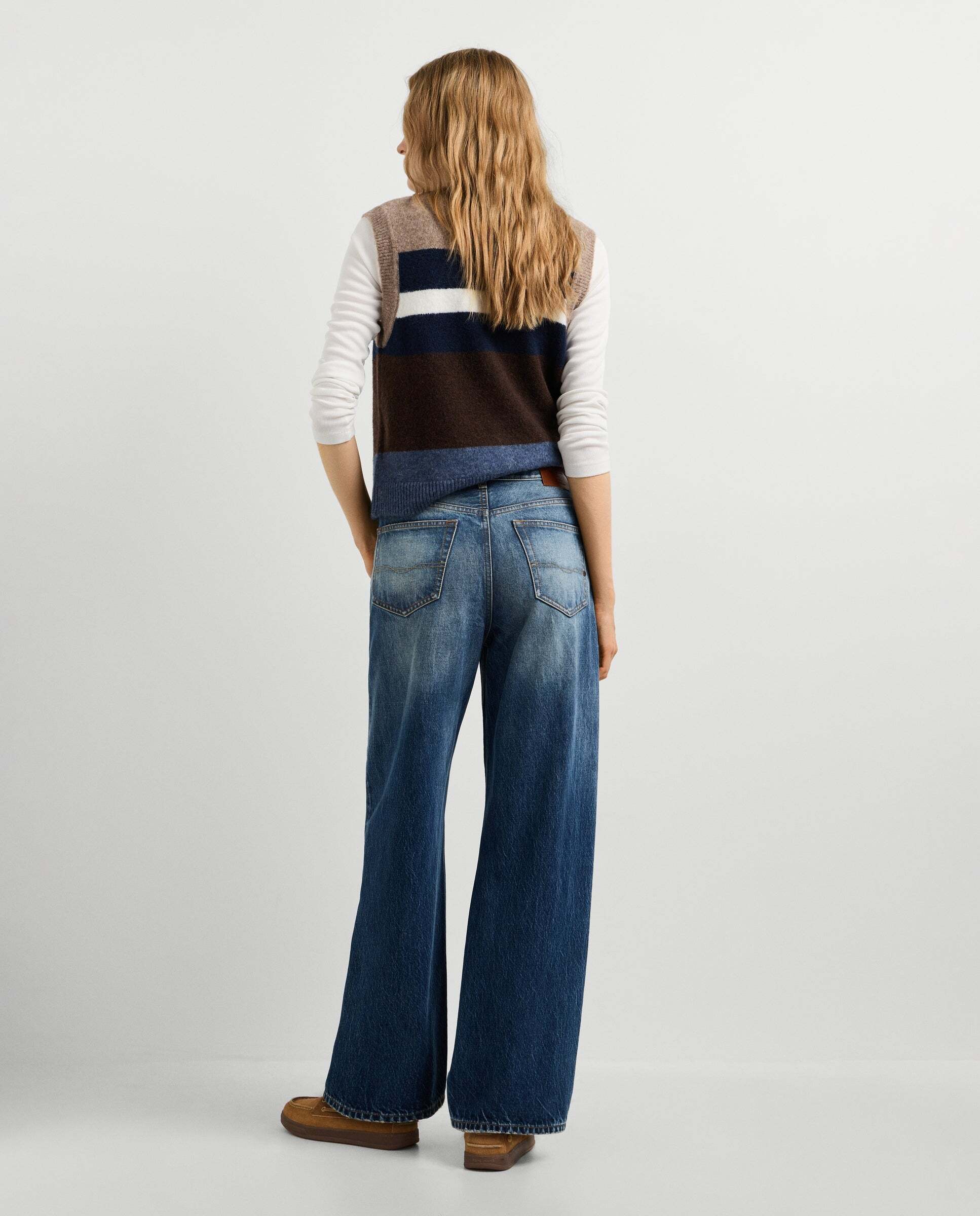 Vaquero de mujer fit recto tiro alto - Pepe Jeans - Azul Azul-3