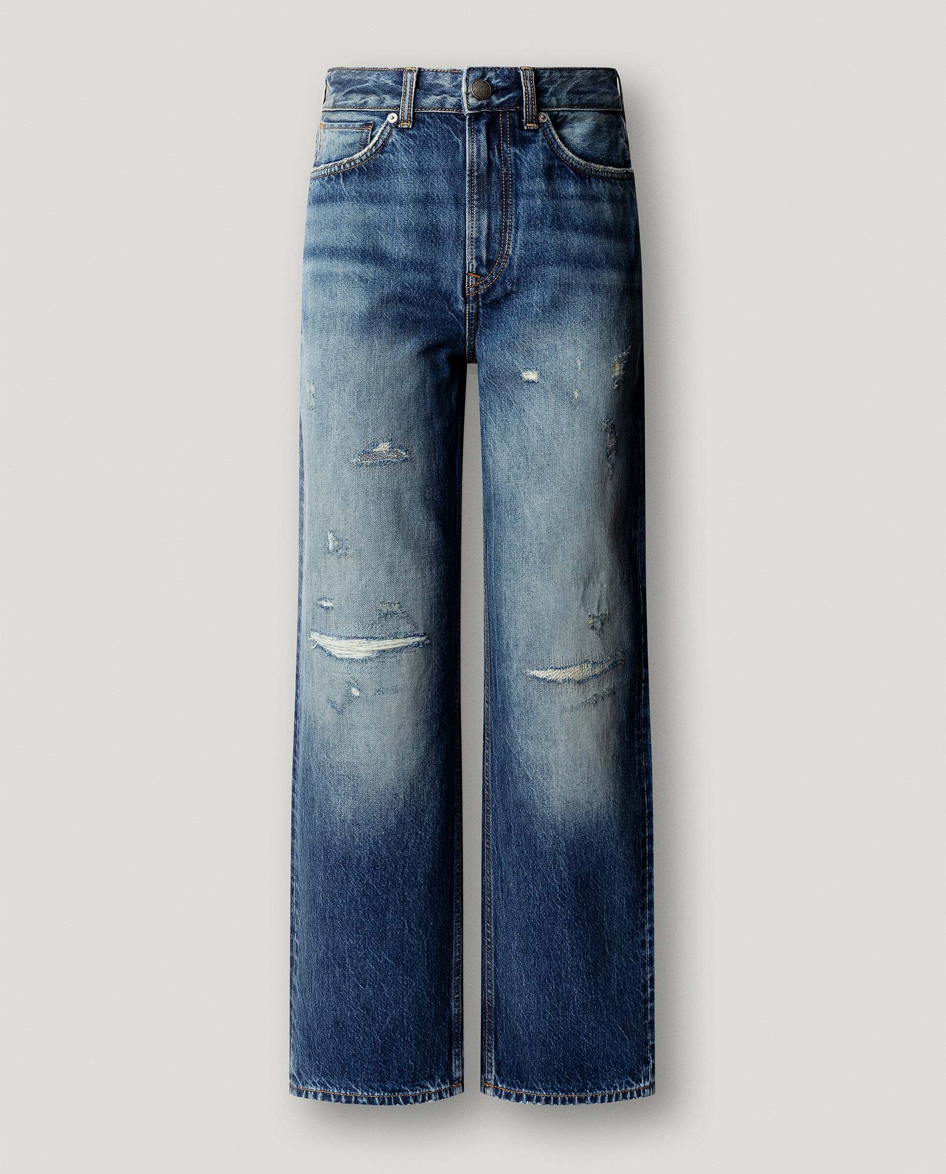 Vaquero de mujer fit recto tiro alto - Pepe Jeans - Azul Azul-6