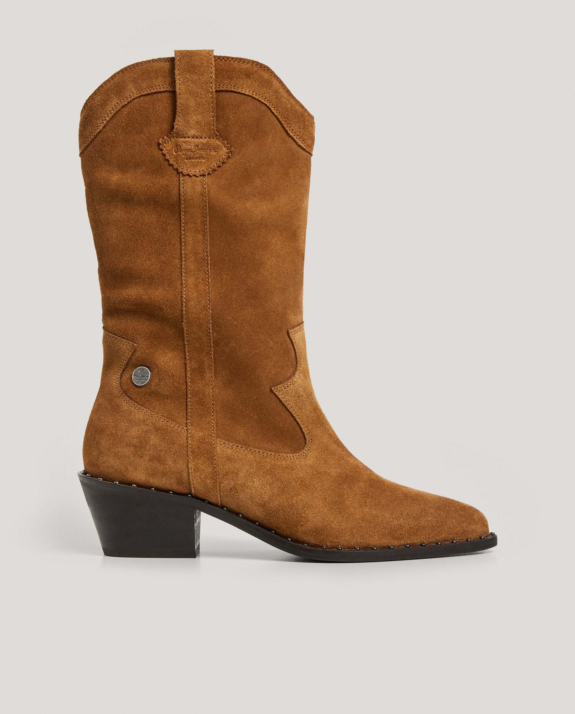 Botas de mujer cowboy de ante - Pepe Jeans - Marrón Marrón-1
