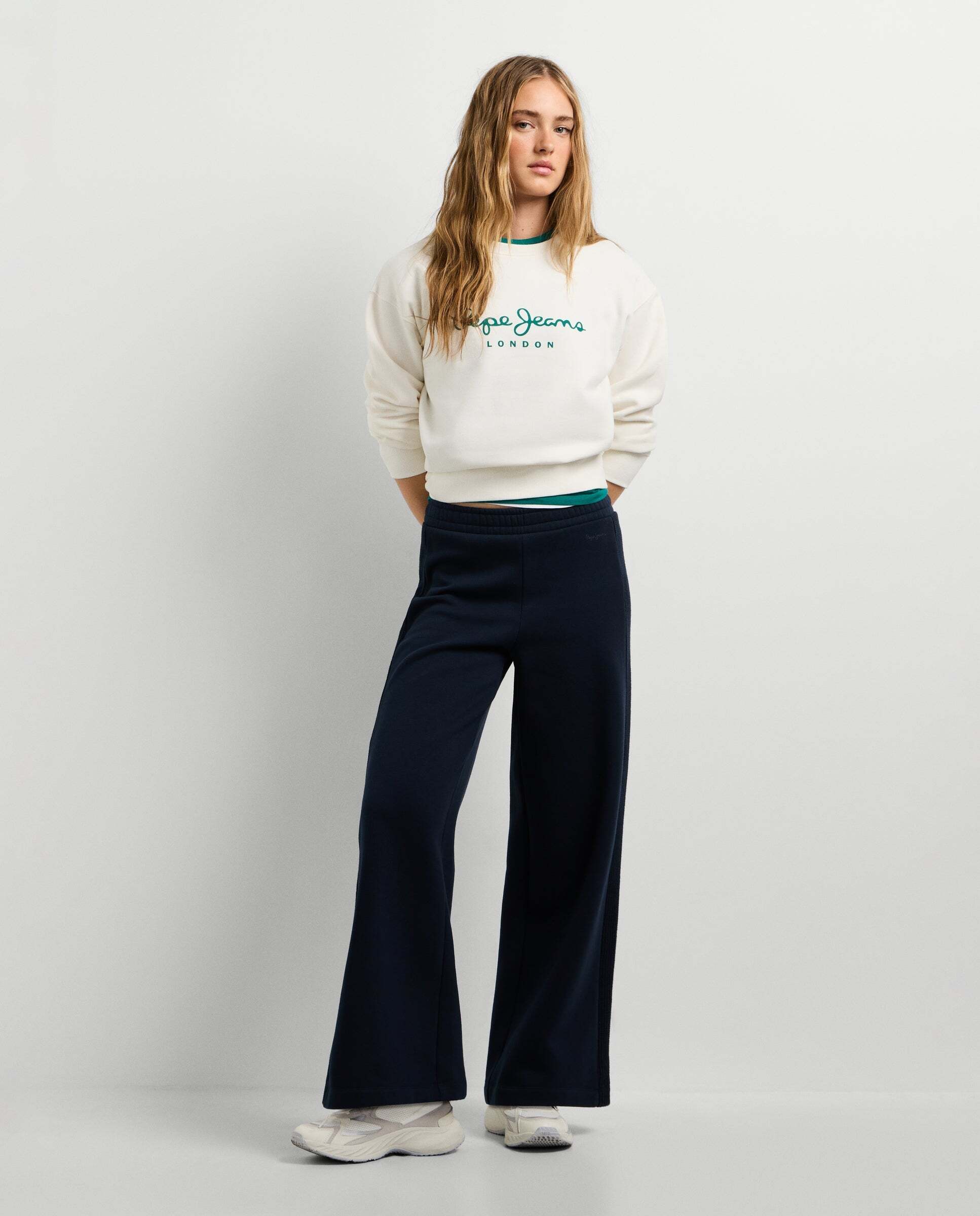 Sudadera de mujer cuello redondo con logo - Pepe Jeans - Blanco Blanco-2