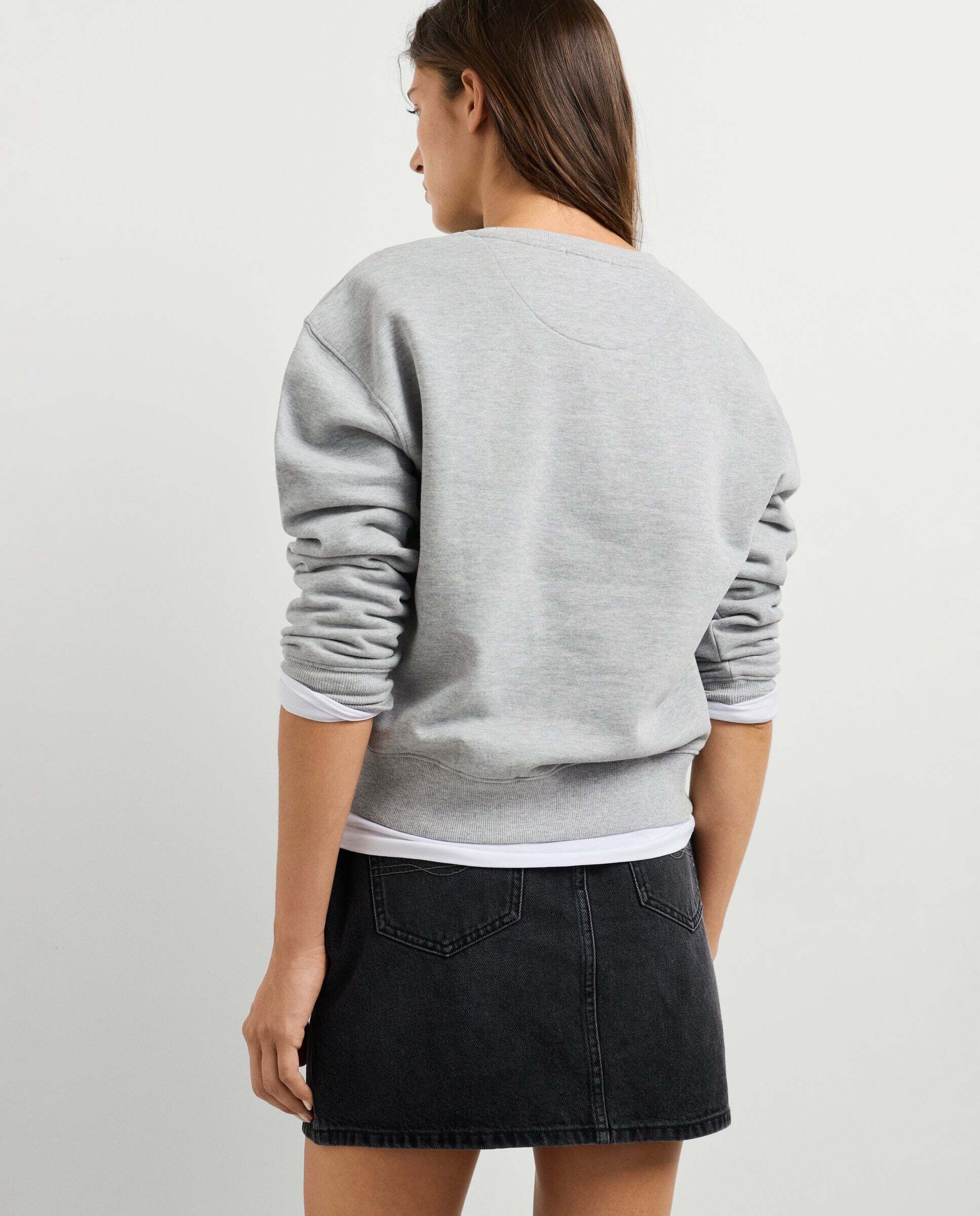Sudadera de mujer cuello redondo con logo - Pepe Jeans - Gris Gris-3