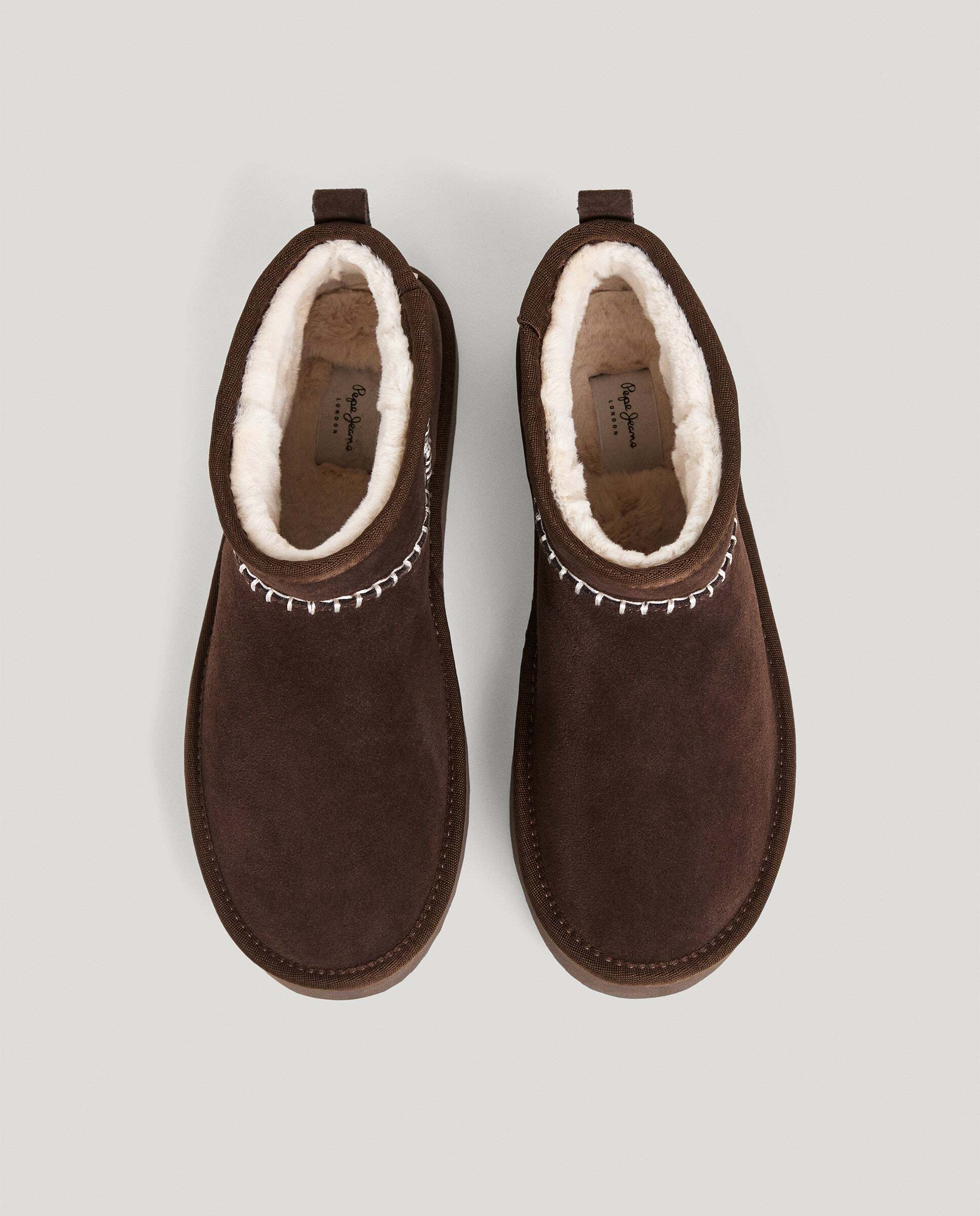 Botines de mujer de ante - Pepe Jeans - Marrón Marrón-3