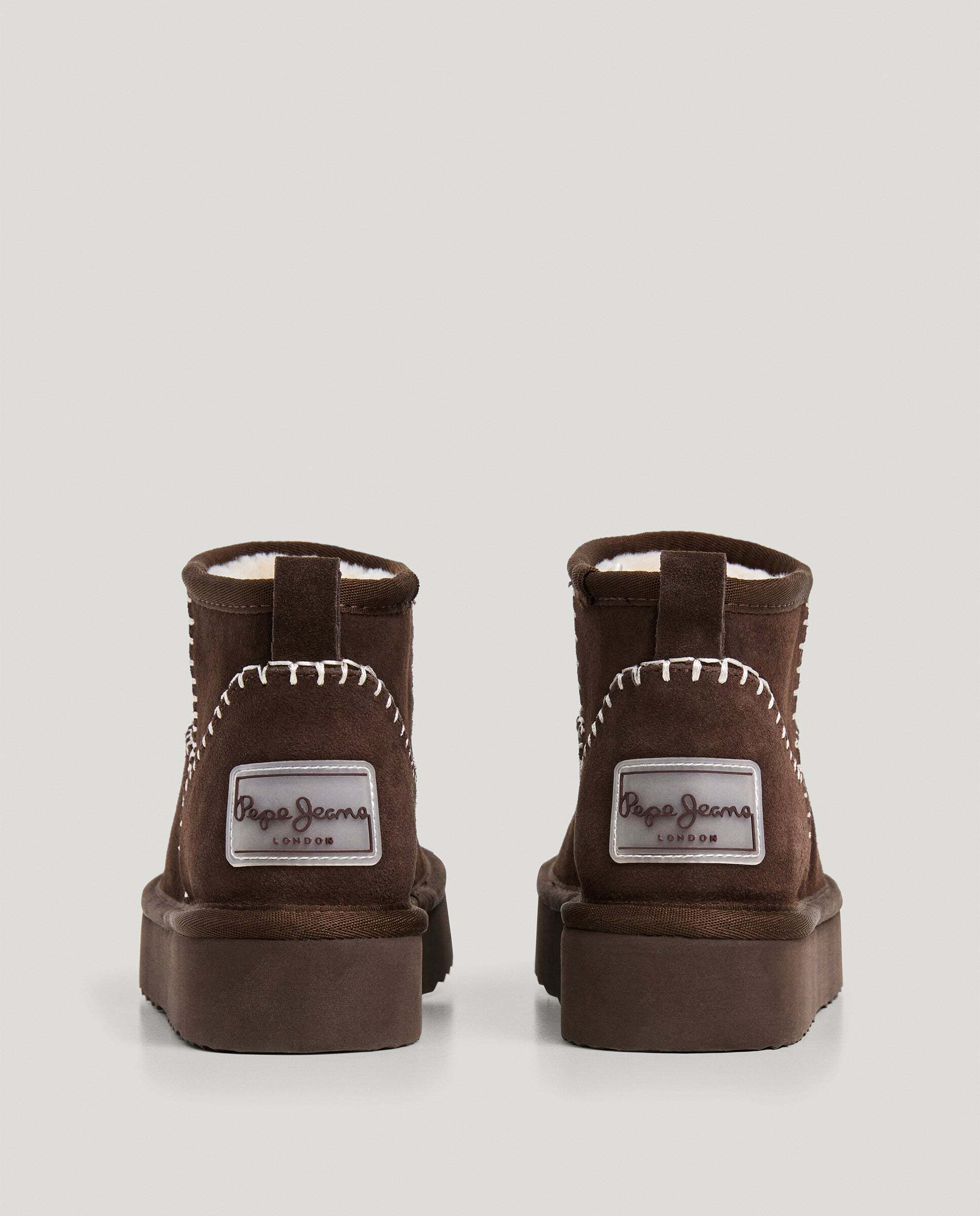 Botines de mujer de ante - Pepe Jeans - Marrón Marrón-4