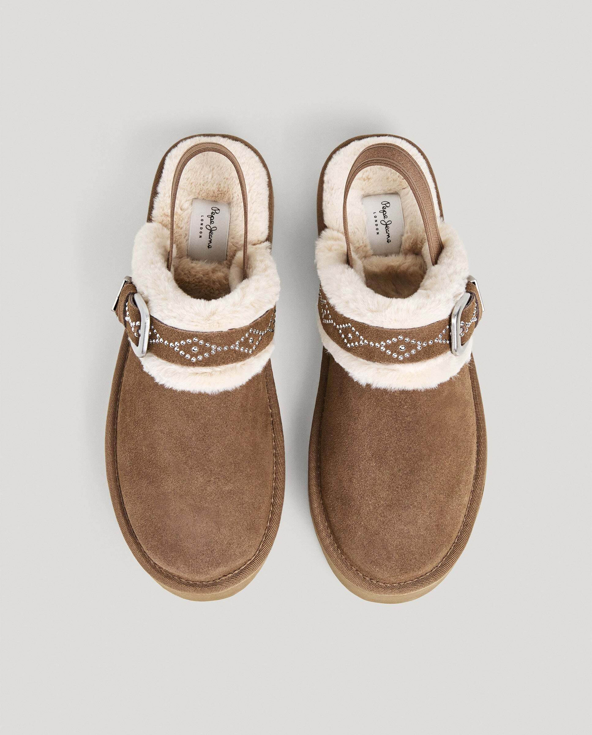 Zuecos de mujer de ante - Pepe Jeans - Natural Natural-3