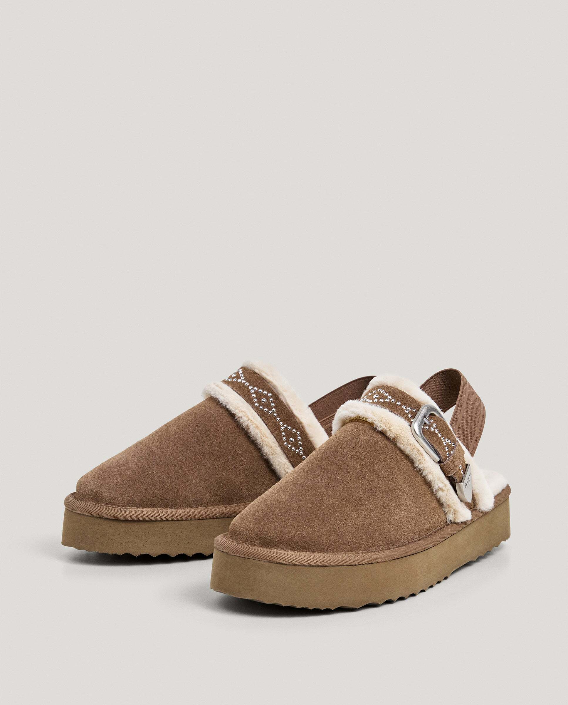 Zuecos de mujer de ante - Pepe Jeans - Natural Natural-2
