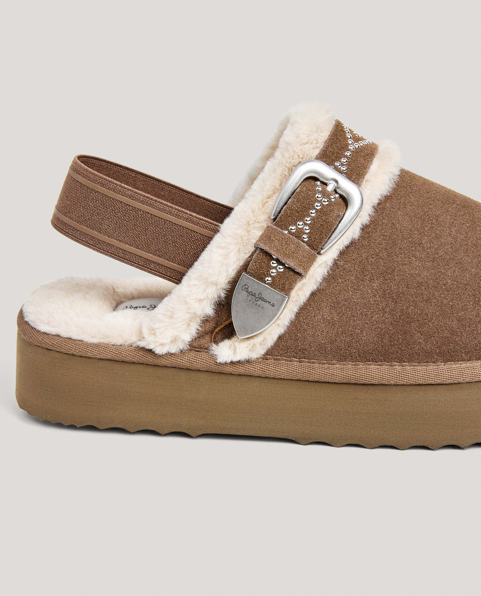Zuecos de mujer de ante - Pepe Jeans - Natural Natural-5