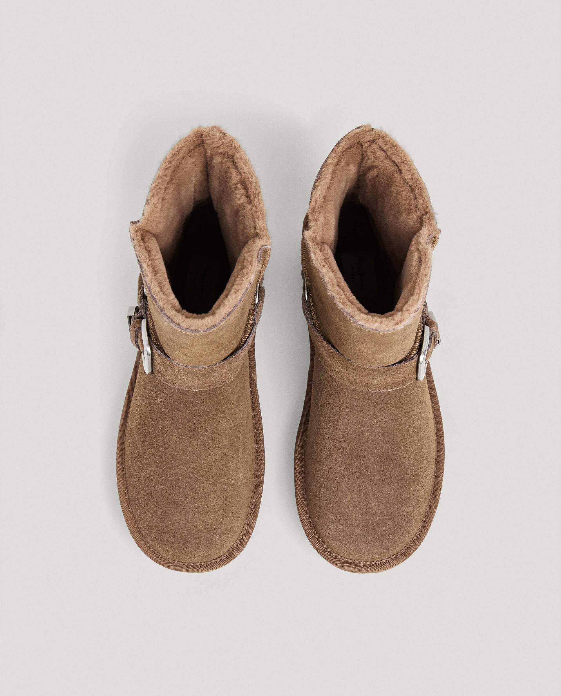 Botines de mujer de ante con hebilla - Pepe Jeans - Natural Natural-3