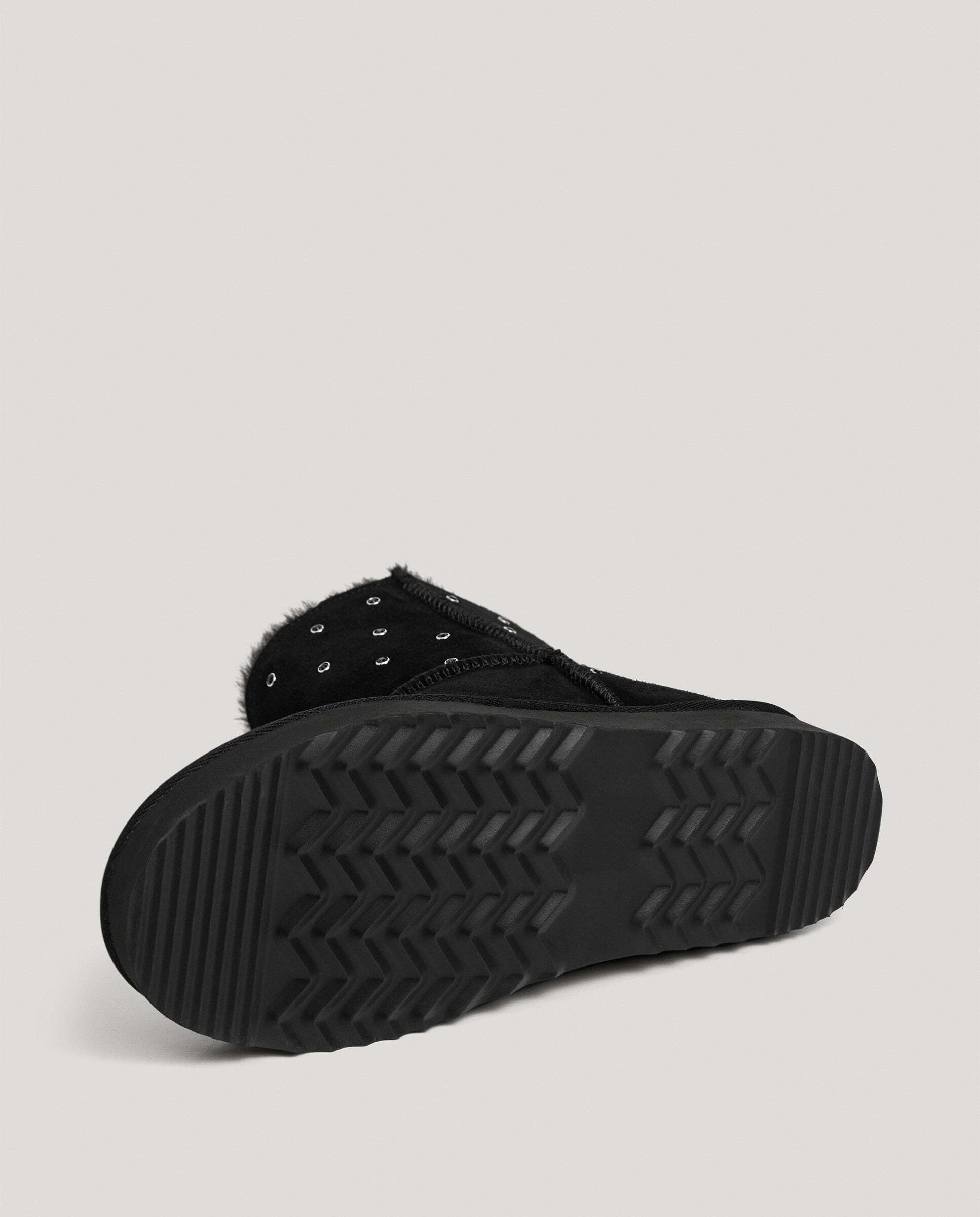 Botines con pelo de mujer de ante con pedrería - Pepe Jeans - Negro Negro-6