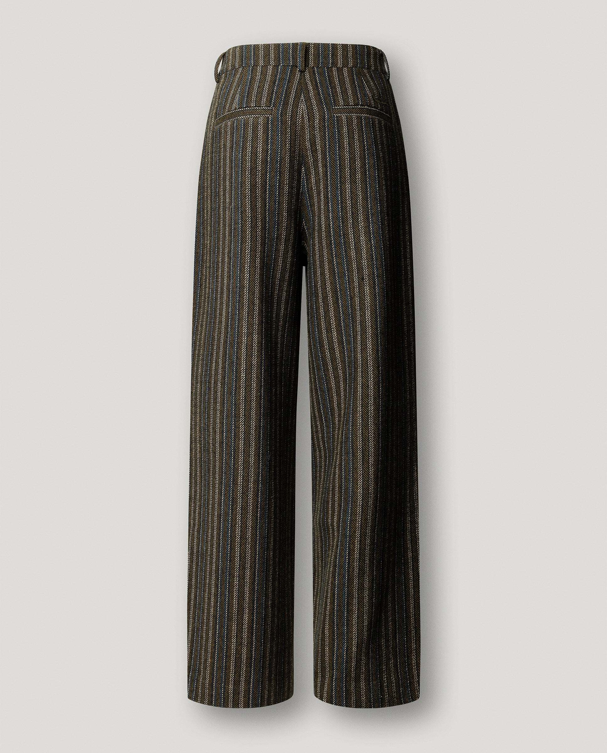 Pantalón de mujer de rayas recto con lana - Pepe Jeans - Verde Verde-5