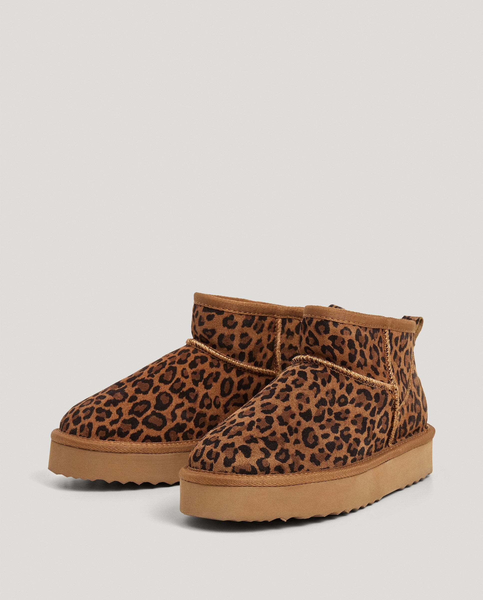 Botines con suela track de mujer de ante animal print - Pepe Jeans - Marrón Marrón-2