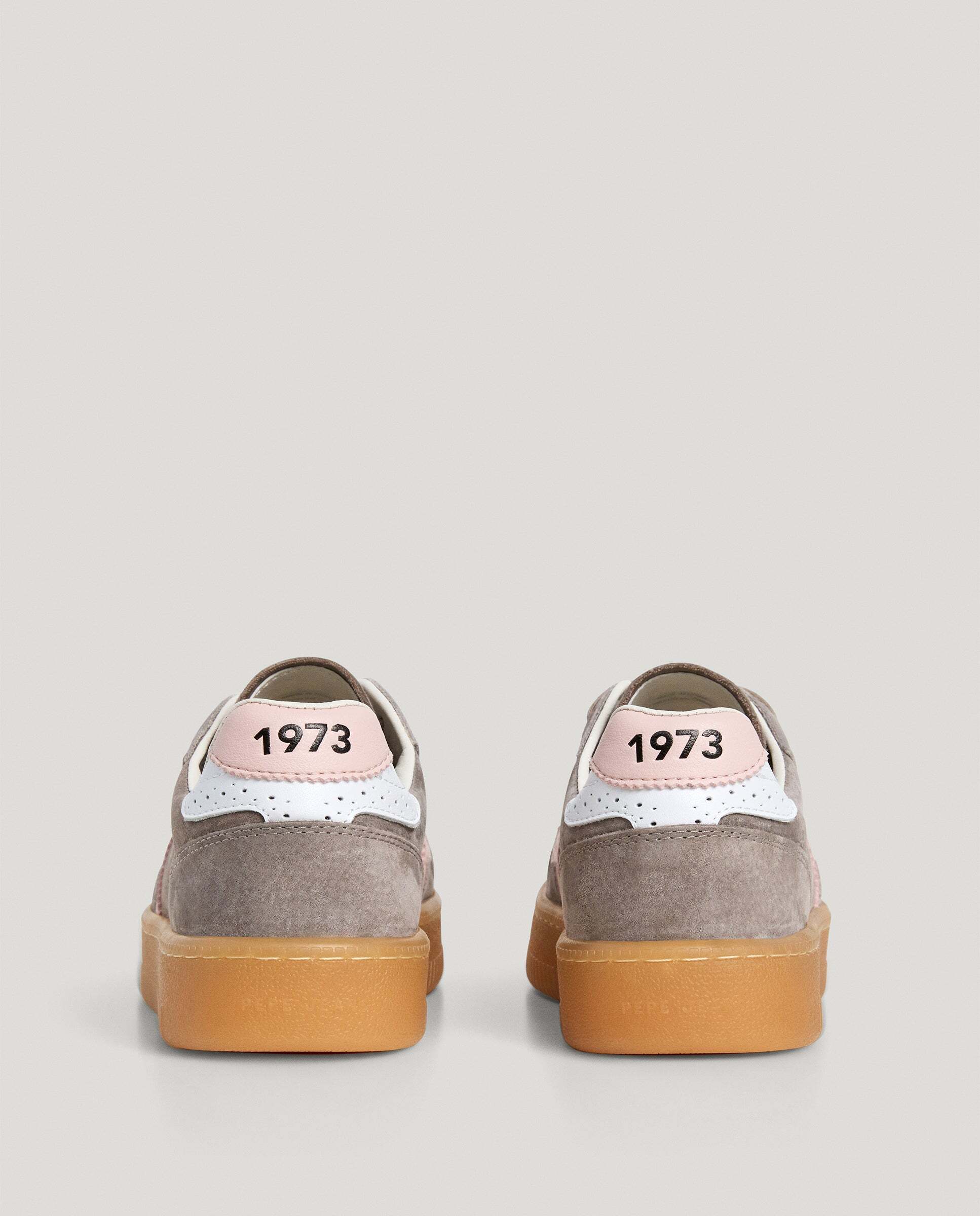 Zapatillas de mujer combinadas de piel suela cupsole - Pepe Jeans - Gris oscuro Gris oscuro-4