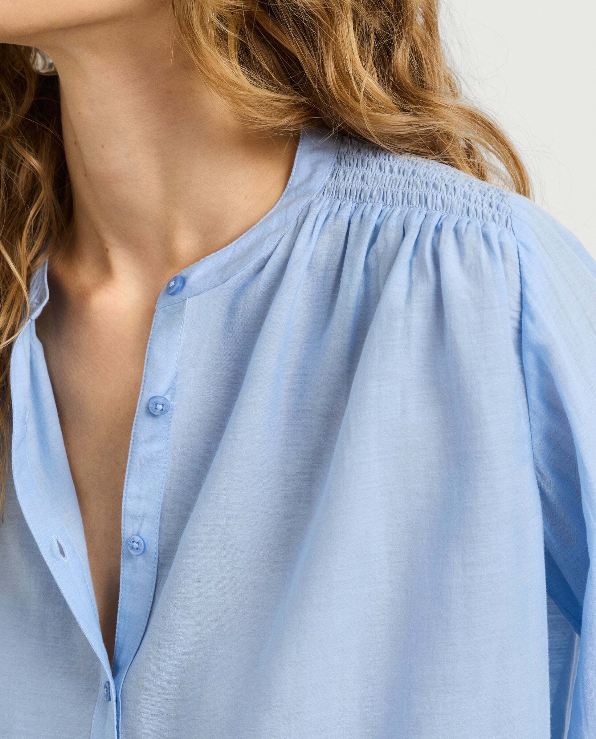 Blusa de mujer fluida cuello mao - Pepe Jeans - Azul Azul-4