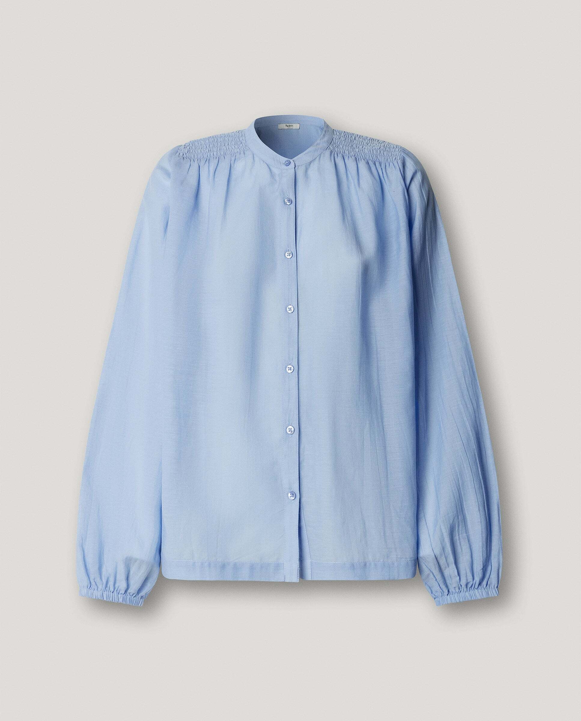 Blusa de mujer fluida cuello mao - Pepe Jeans - Azul Azul-6
