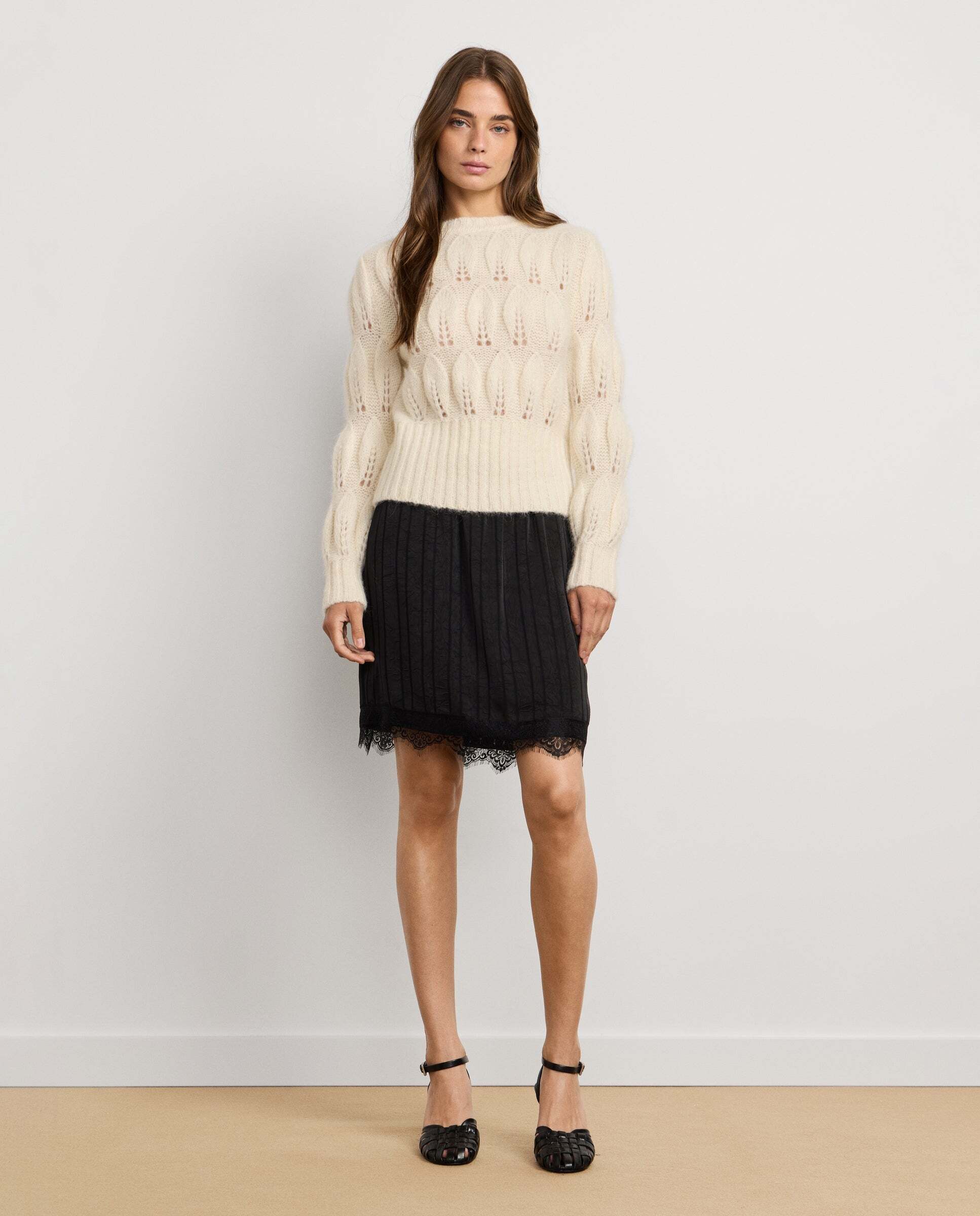 Jersey de mujer trenzado cuello alto - Pepe Jeans - Blanco Blanco-2